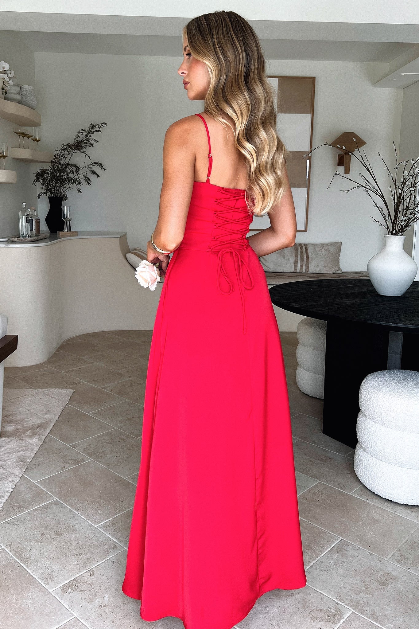 Magdalena Maxi Dress - Red-Coutiqo