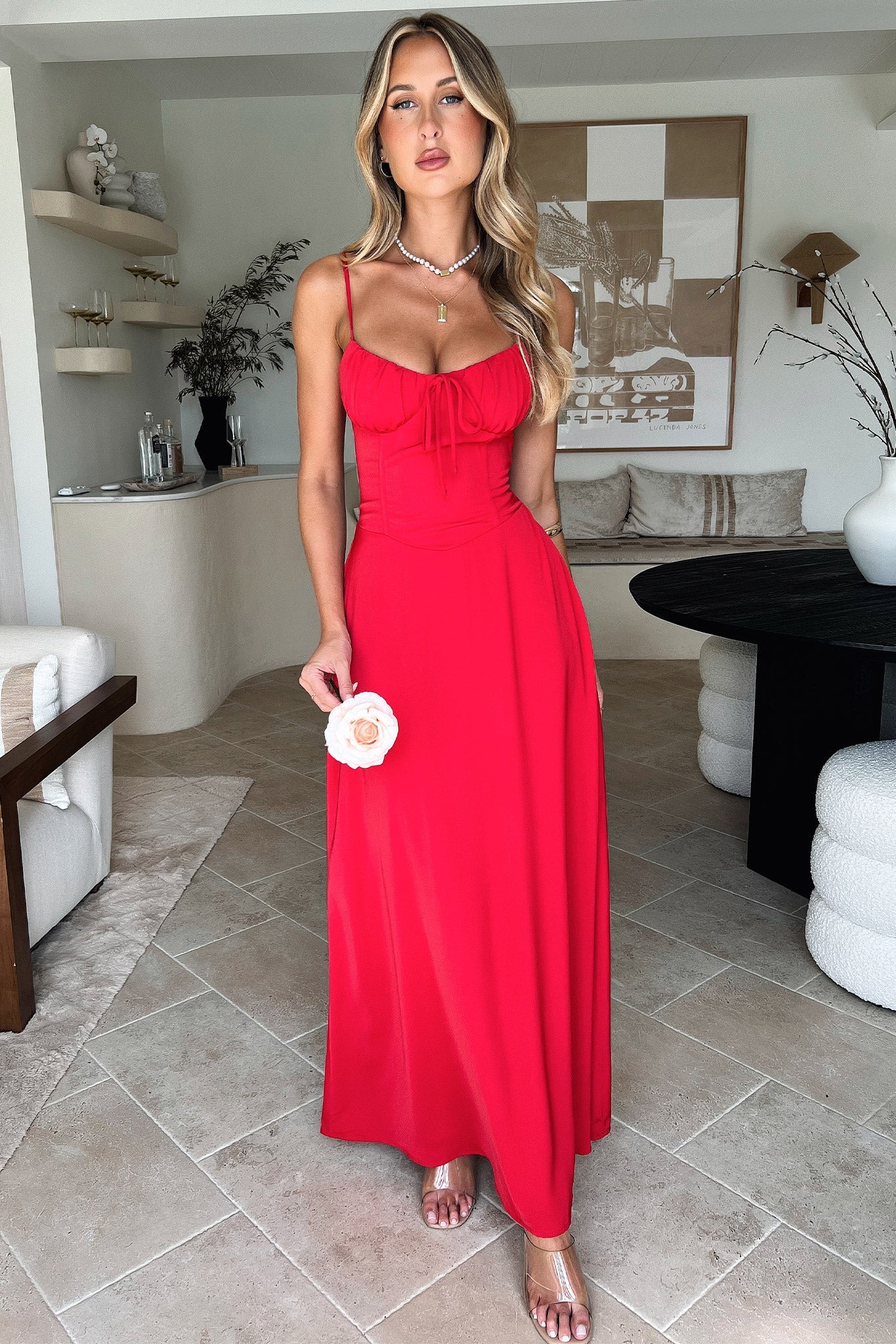 Magdalena Maxi Dress - Red-Coutiqo