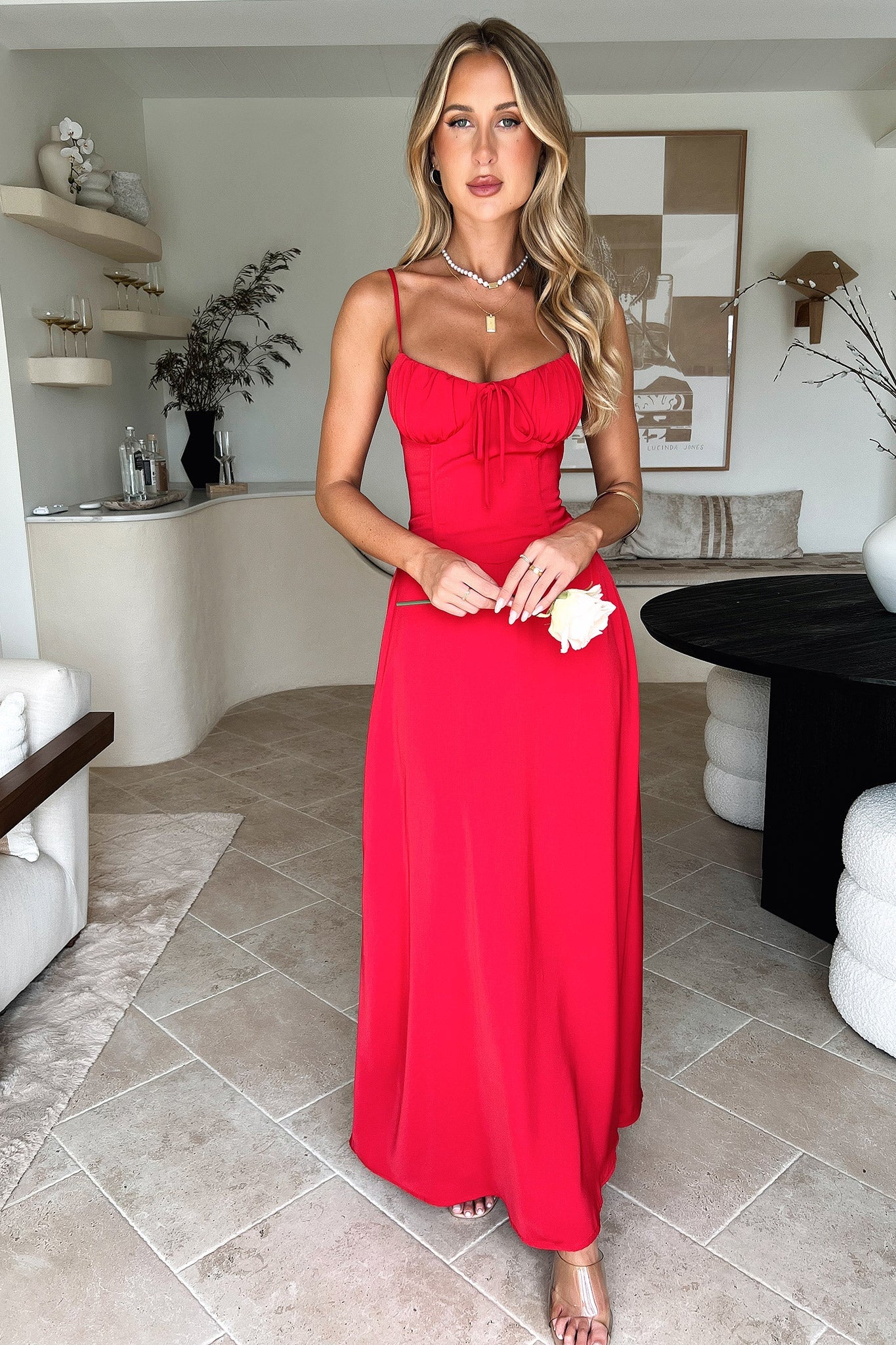 Magdalena Maxi Dress - Red-Coutiqo