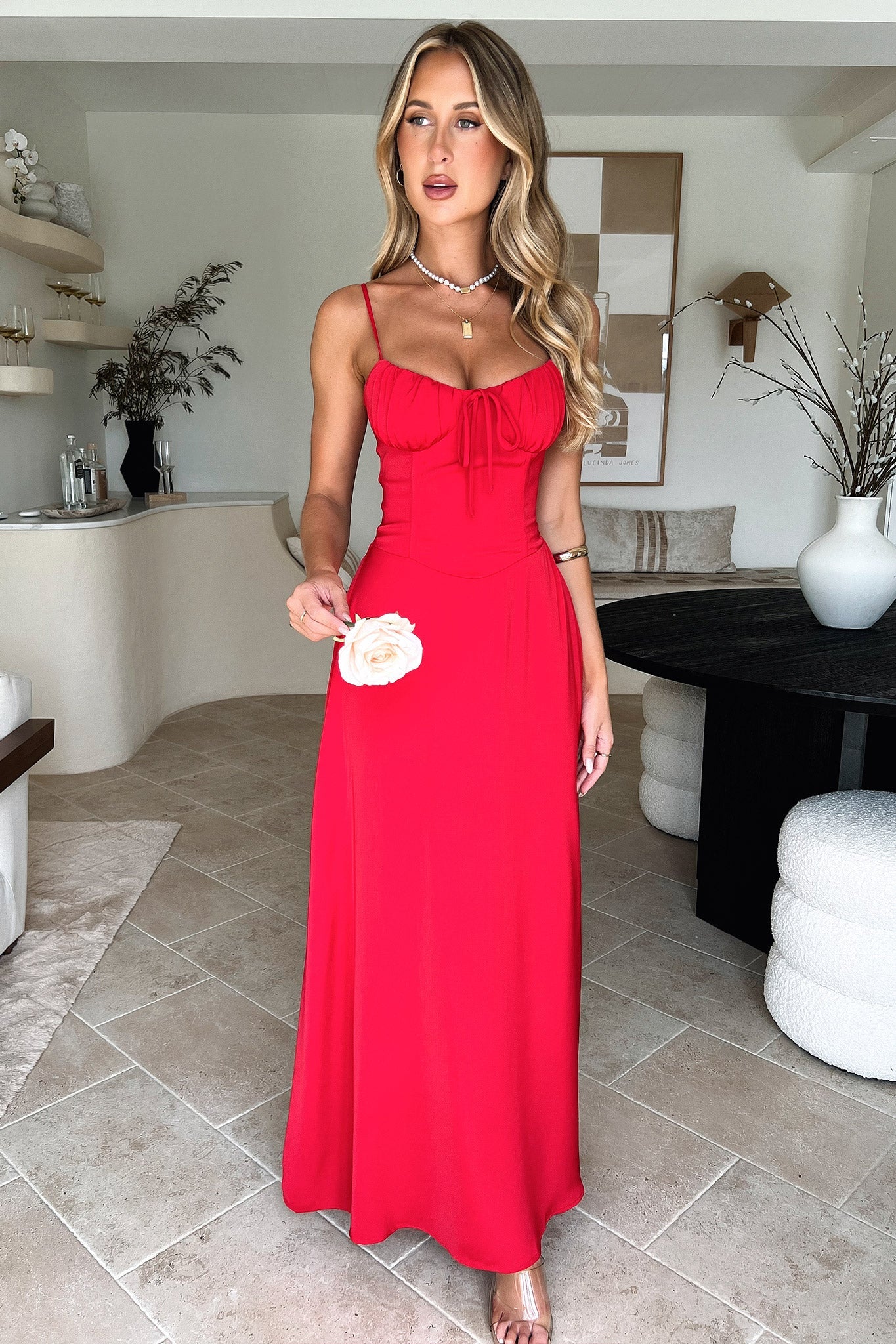 Magdalena Maxi Dress - Red-Coutiqo