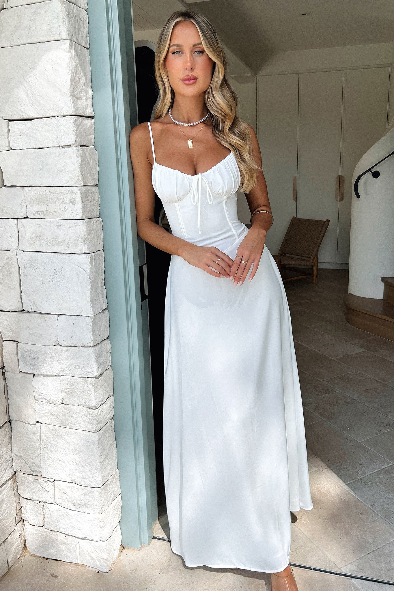 Magdalena Maxi Dress - White-Coutiqo