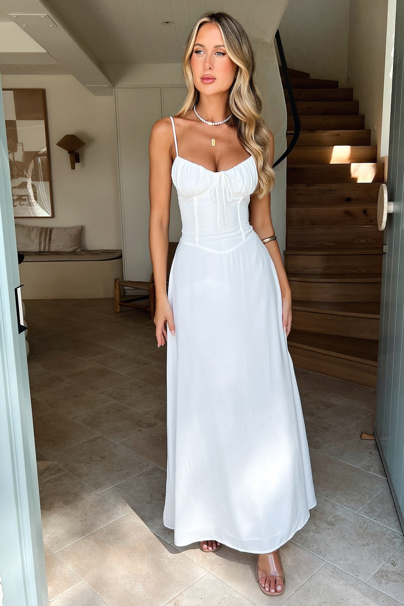 Magdalena Maxi Dress - White-Coutiqo