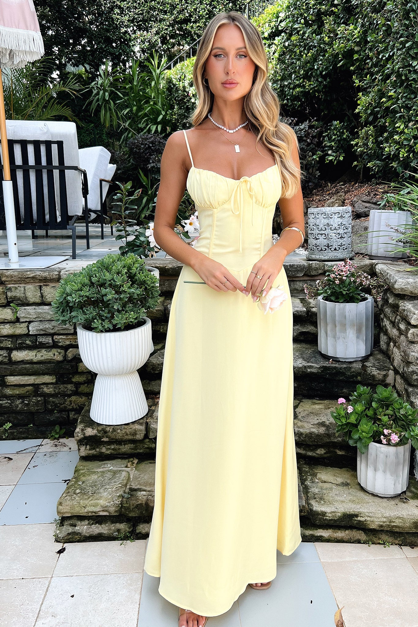 Magdalena Maxi Dress - Yellow-Coutiqo
