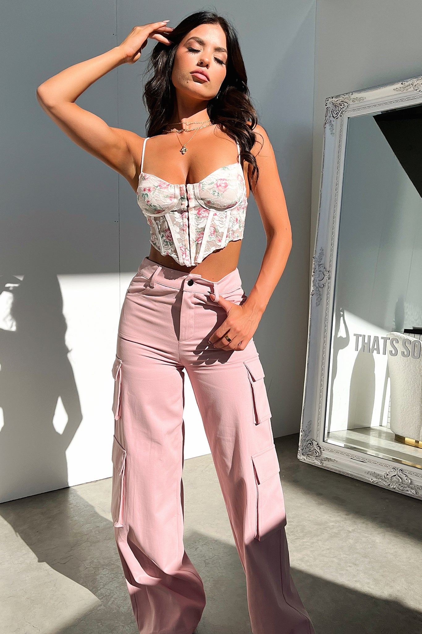 Venus Cargo Pants - Pink-Coutiqo