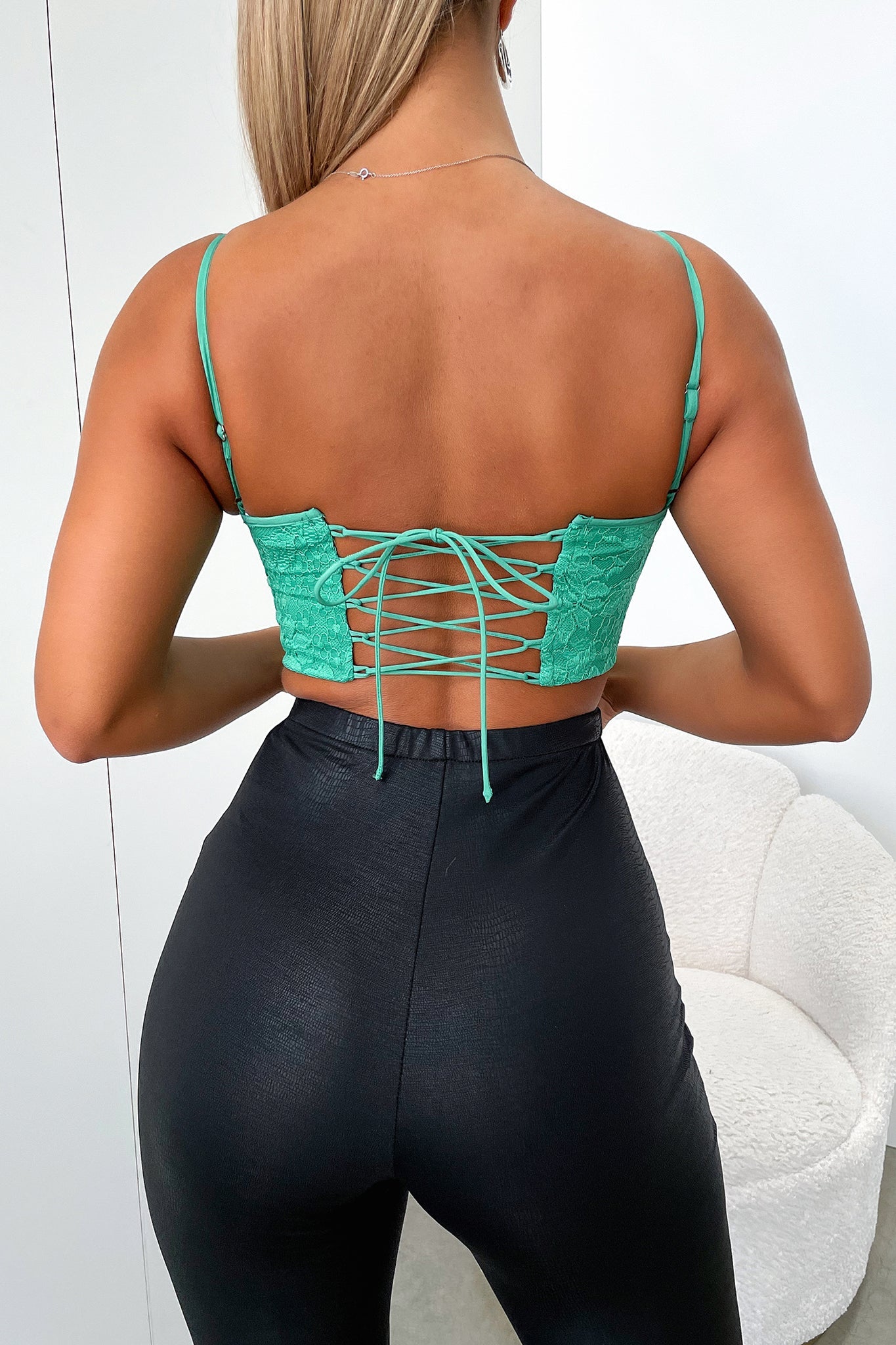 Marko Lace Corset - Green-Coutiqo