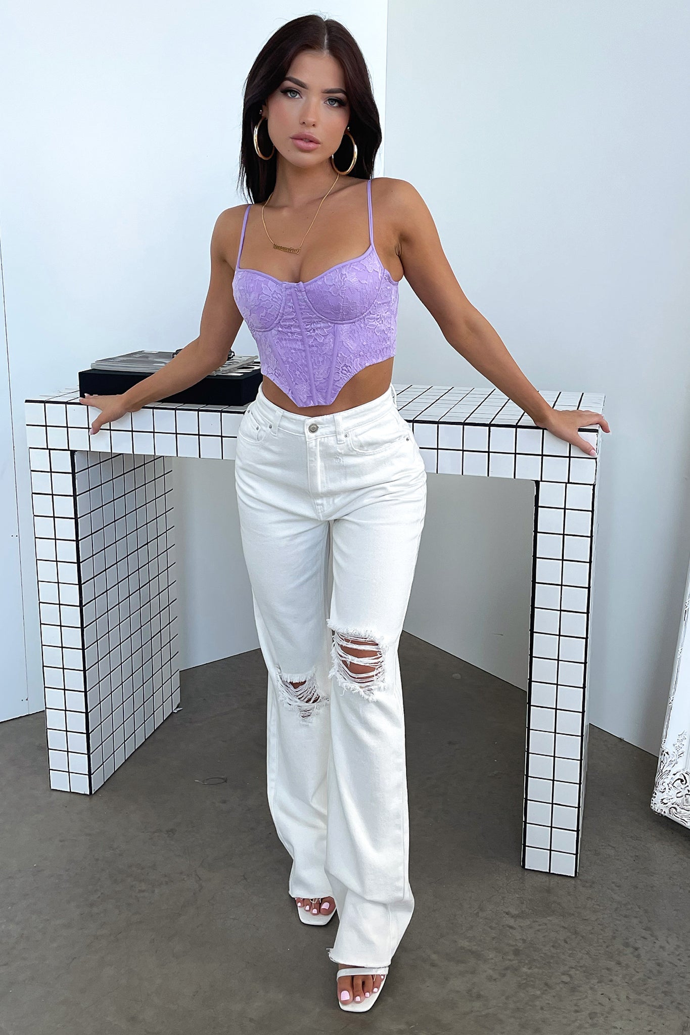 Marko Lace Corset - Lilac-Coutiqo