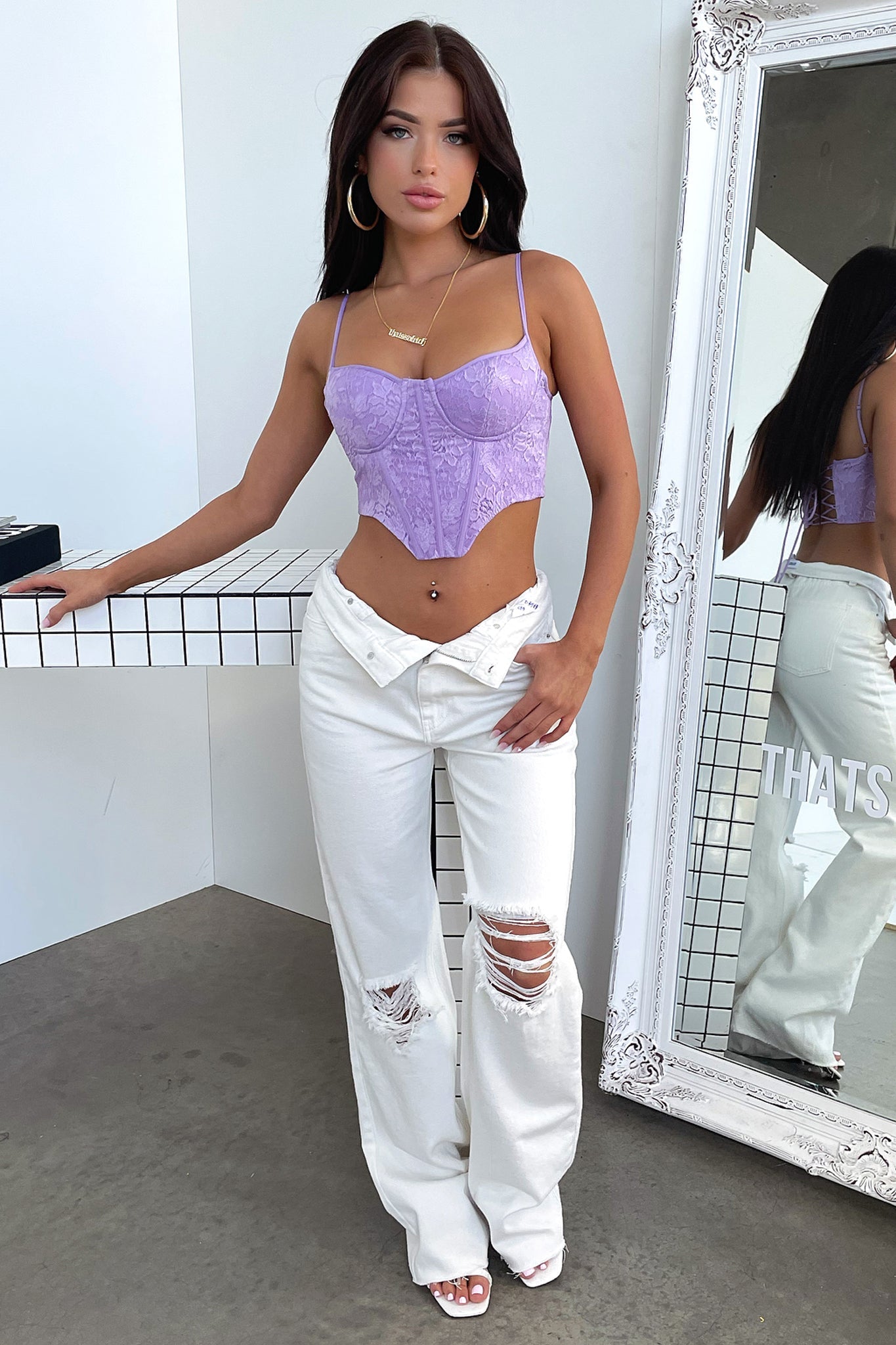 Marko Lace Corset - Lilac-Coutiqo