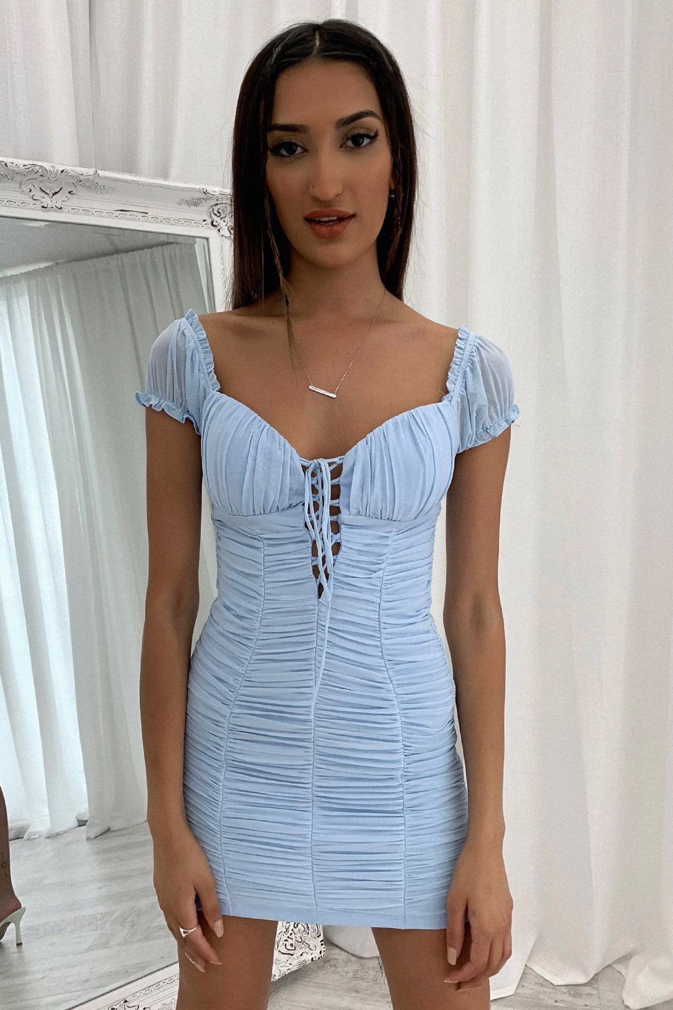 Meeta Dress - Light Blue-Coutiqo