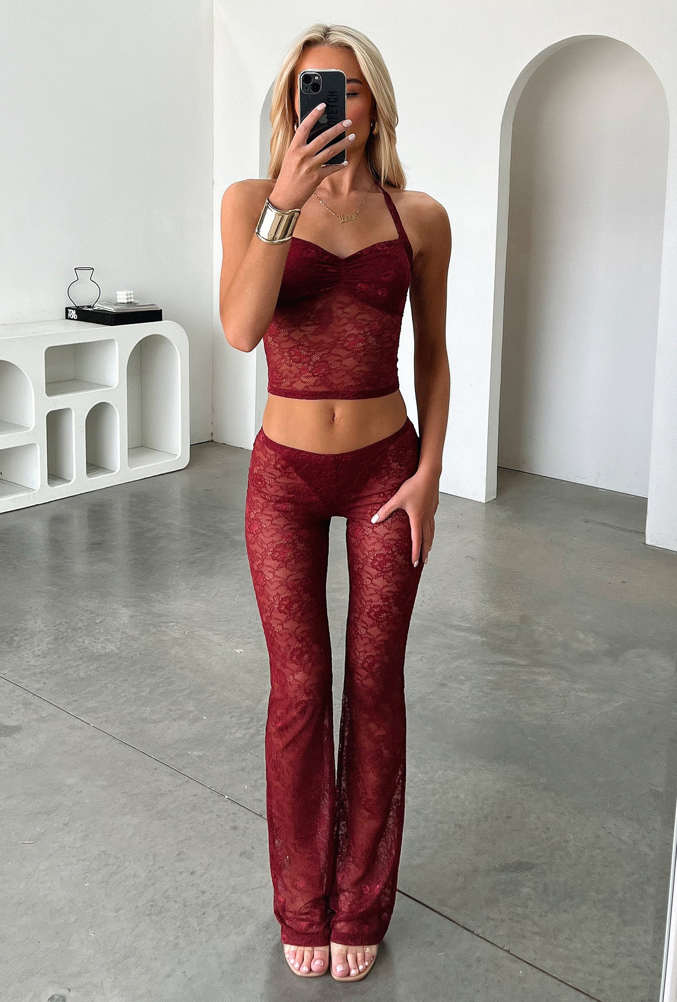 Melina Pants - Burgundy-Coutiqo