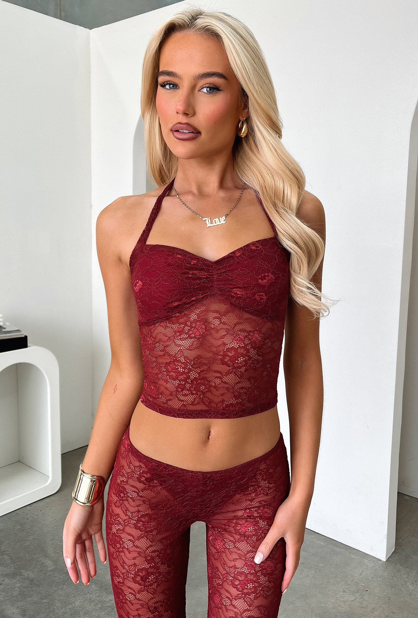 Melina Pants - Burgundy-Coutiqo