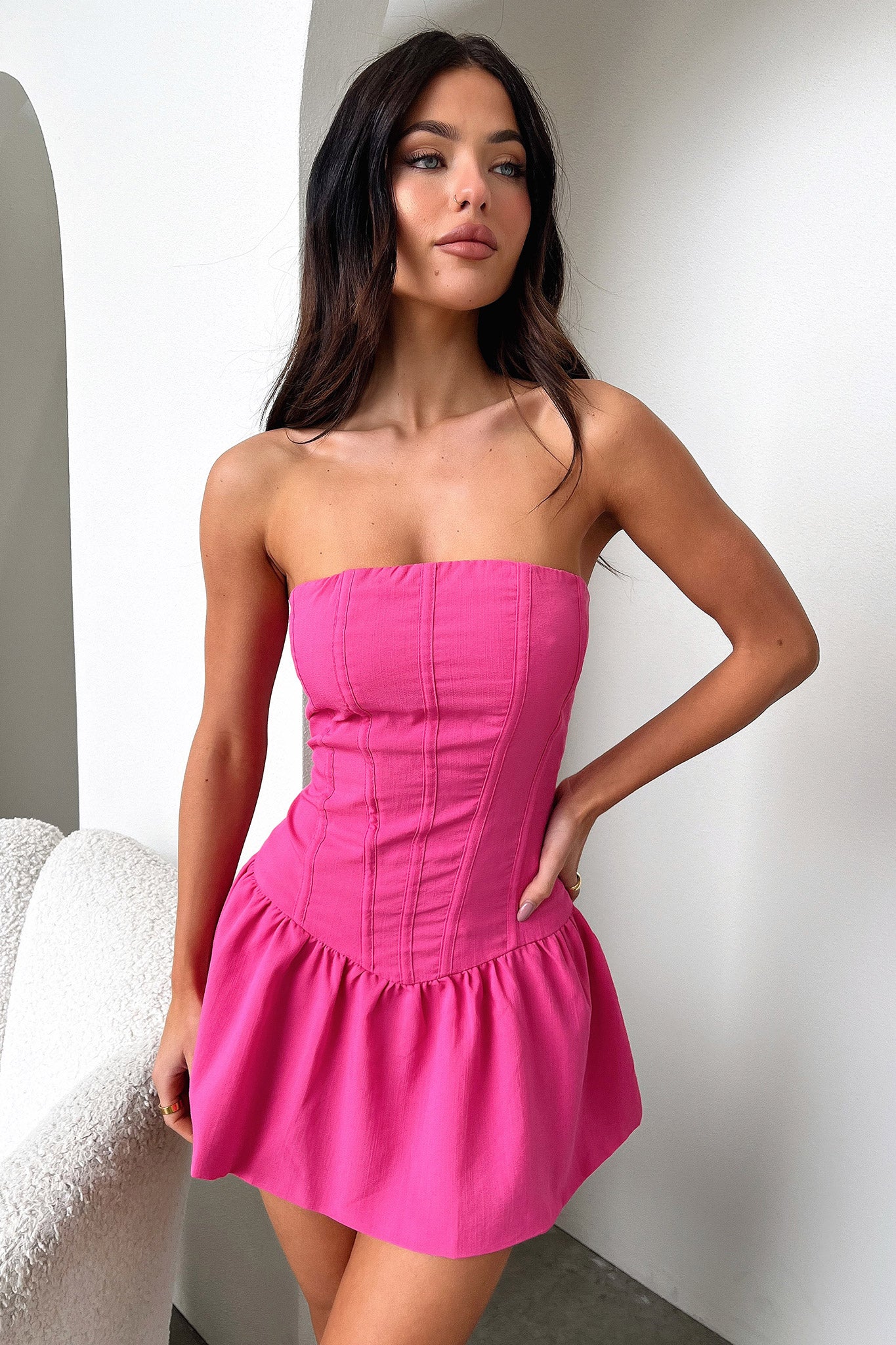 Melrose Dress - Pink-Coutiqo