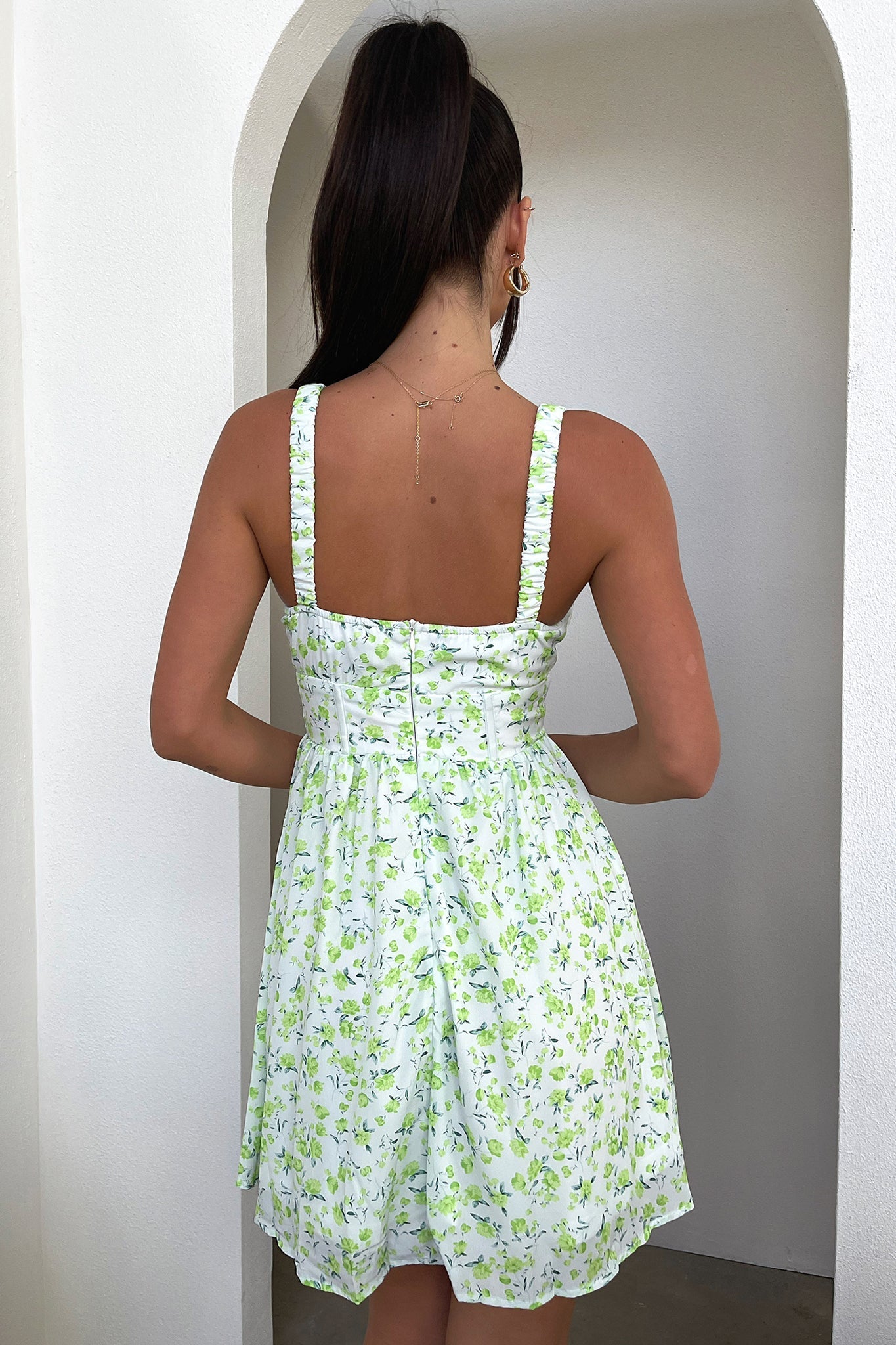Meznin Dress - Green Floral-Coutiqo