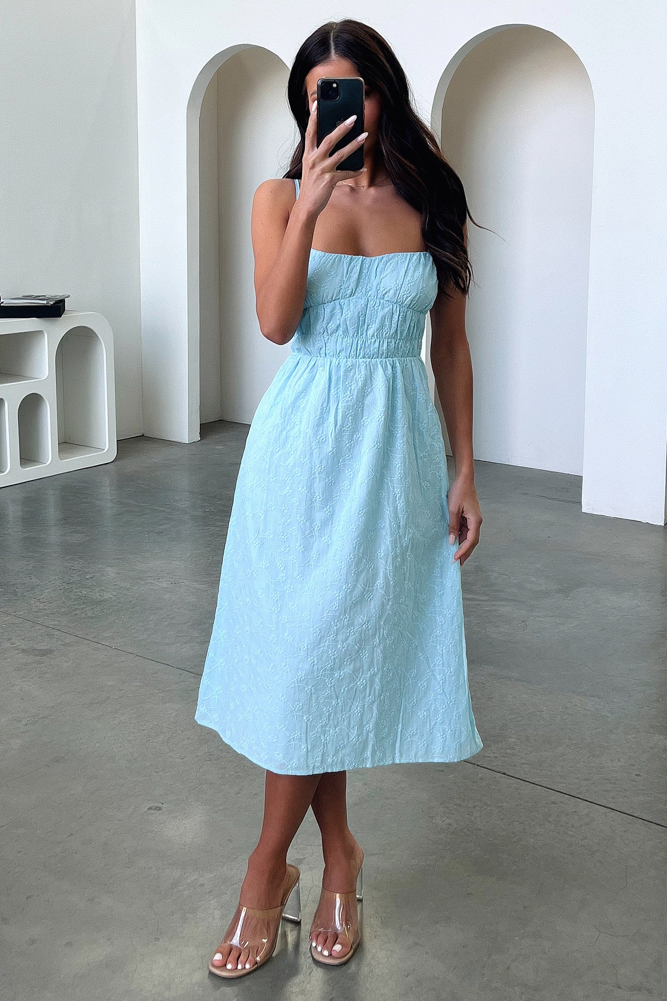 Mik Midi Dress - Blue-Coutiqo