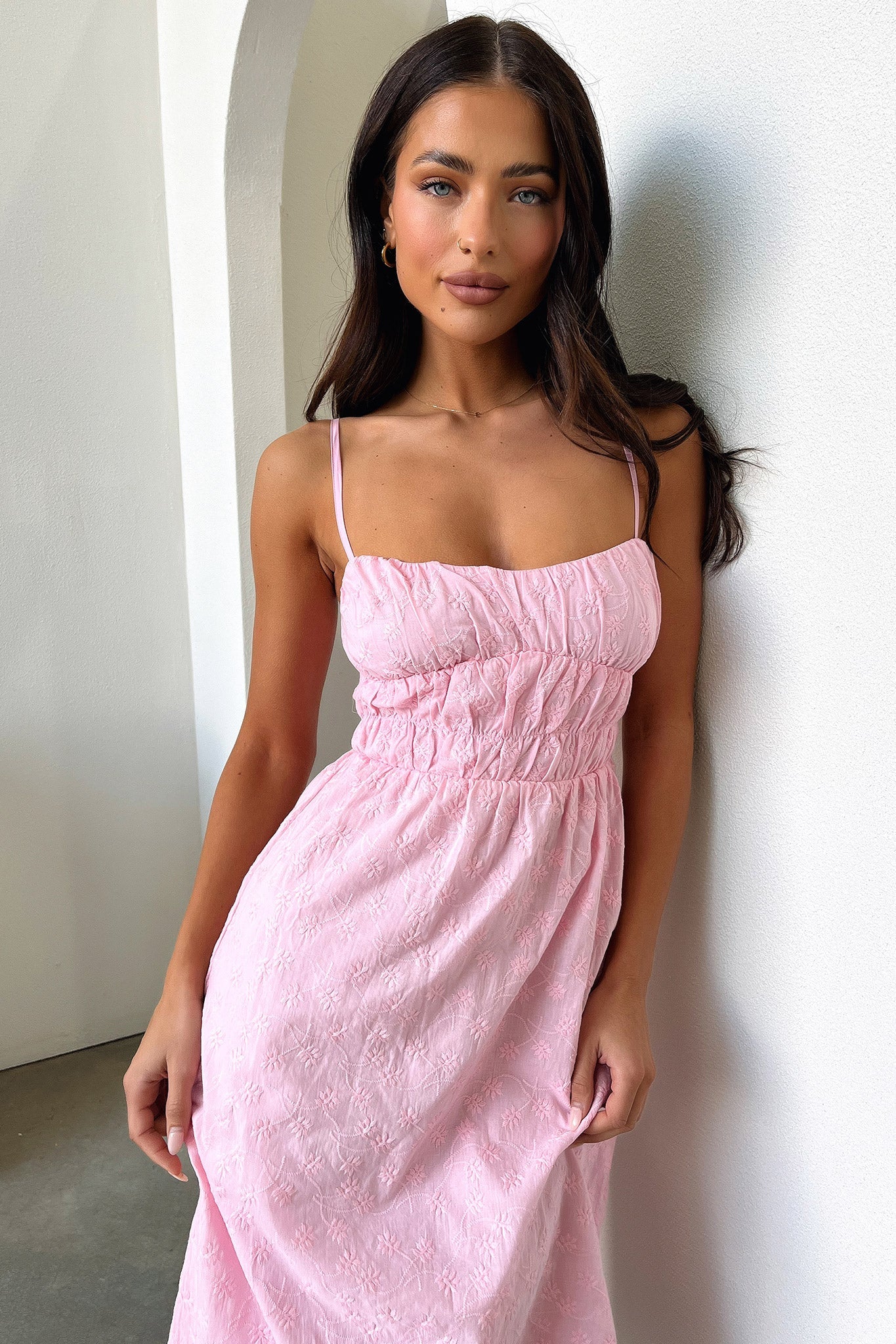 Mik Midi Dress - Pink-Coutiqo