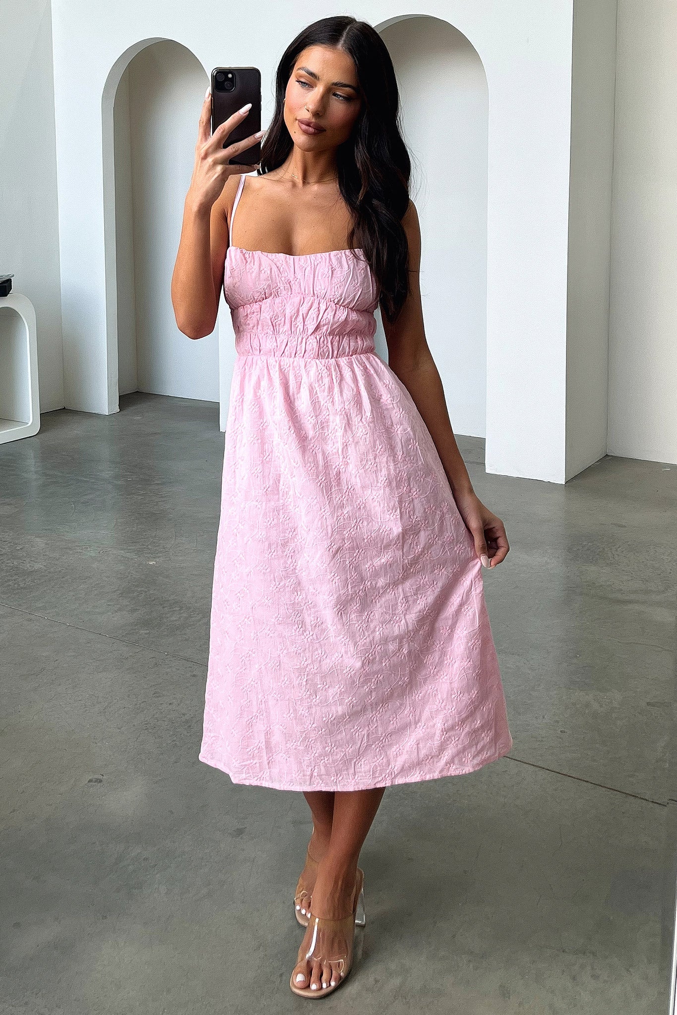 Mik Midi Dress - Pink-Coutiqo