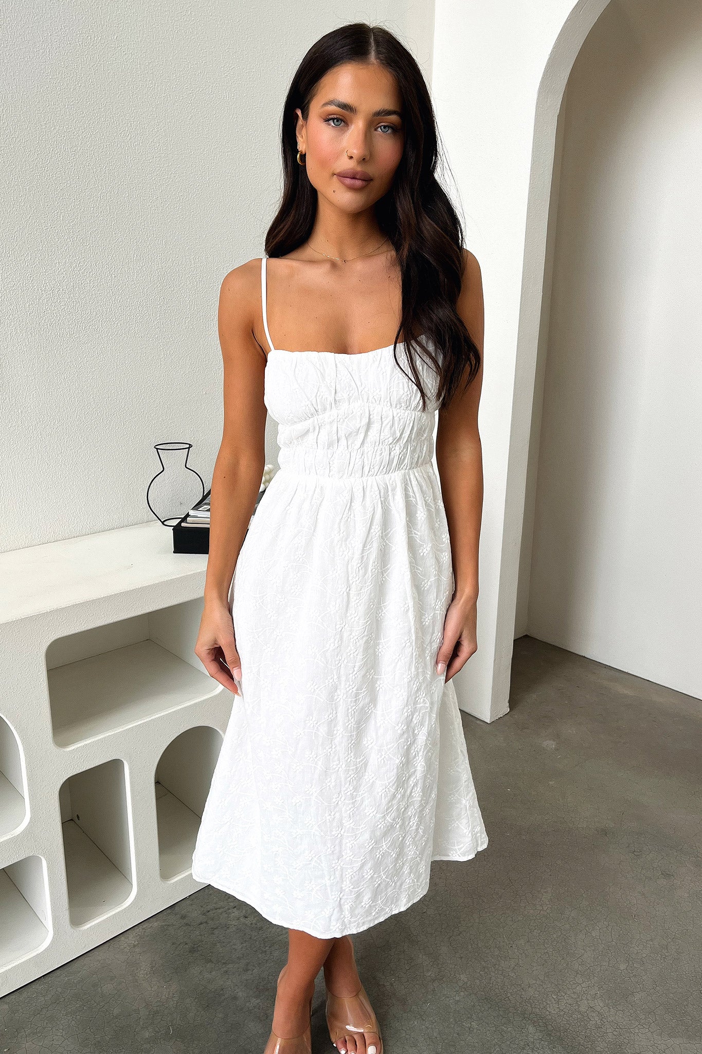Mik Midi Dress - White-Coutiqo