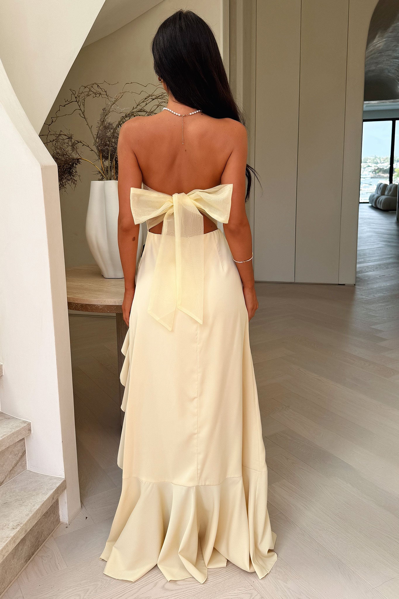 Milford Strapless Maxi Dress - Yellow-Coutiqo
