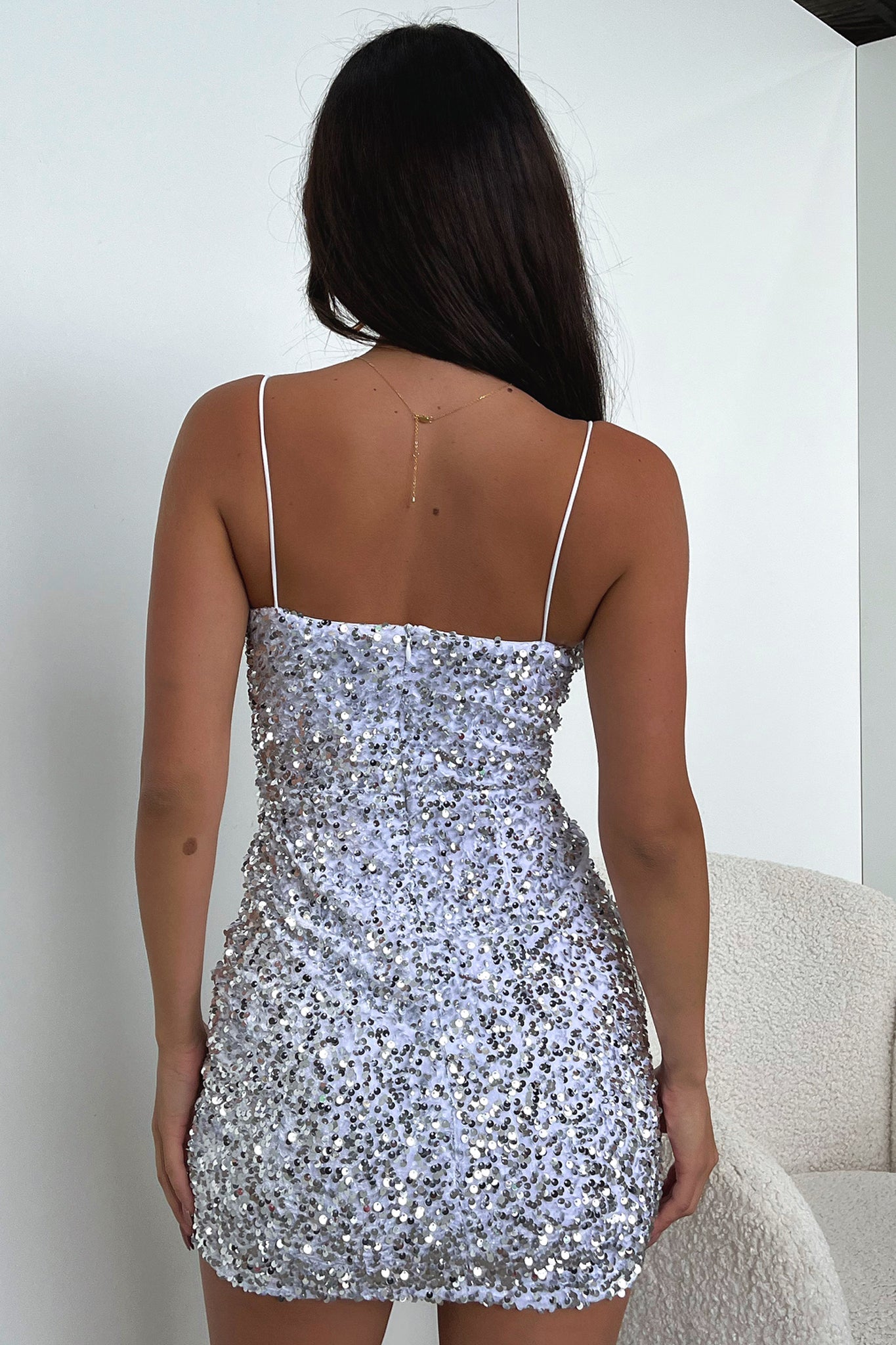 Miranda Dress - Silver Sequin-Coutiqo