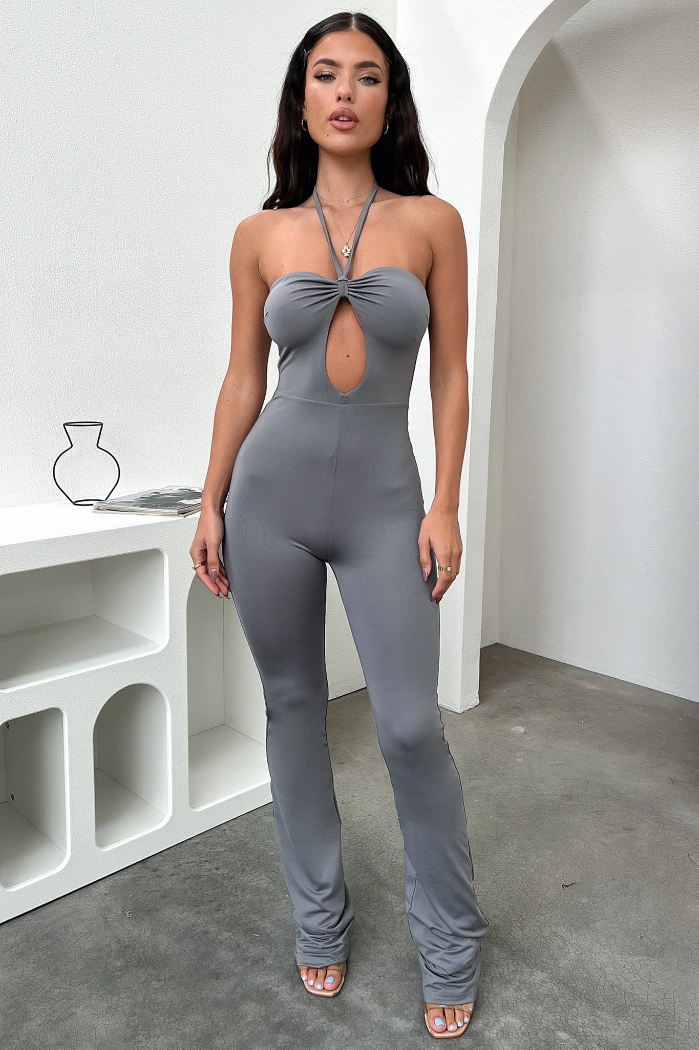Mischa Jumpsuit - Grey-Coutiqo