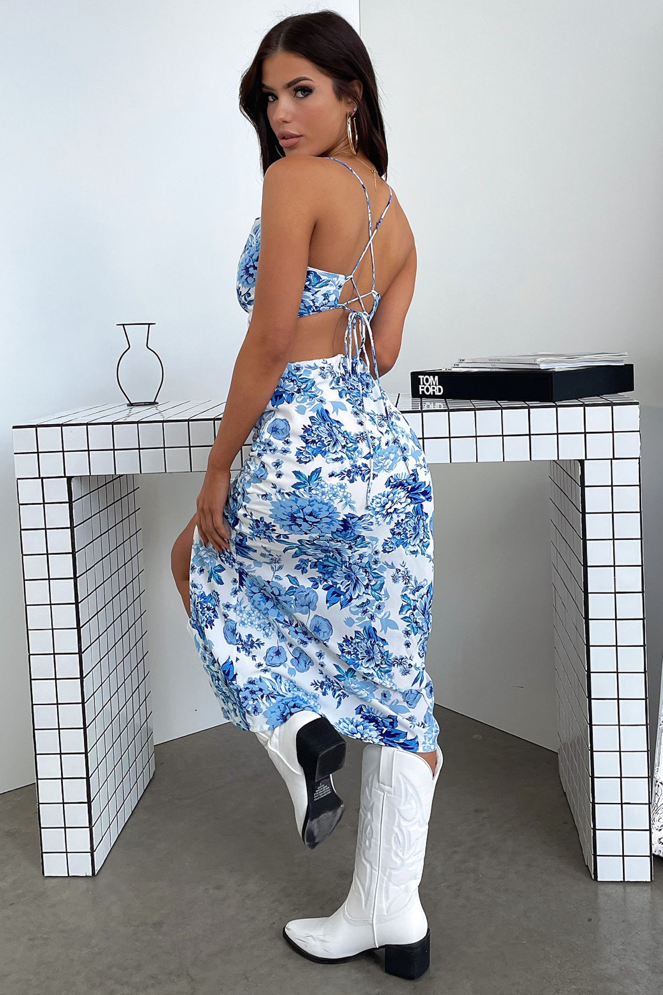 Moana Midi - Blue Floral-Coutiqo