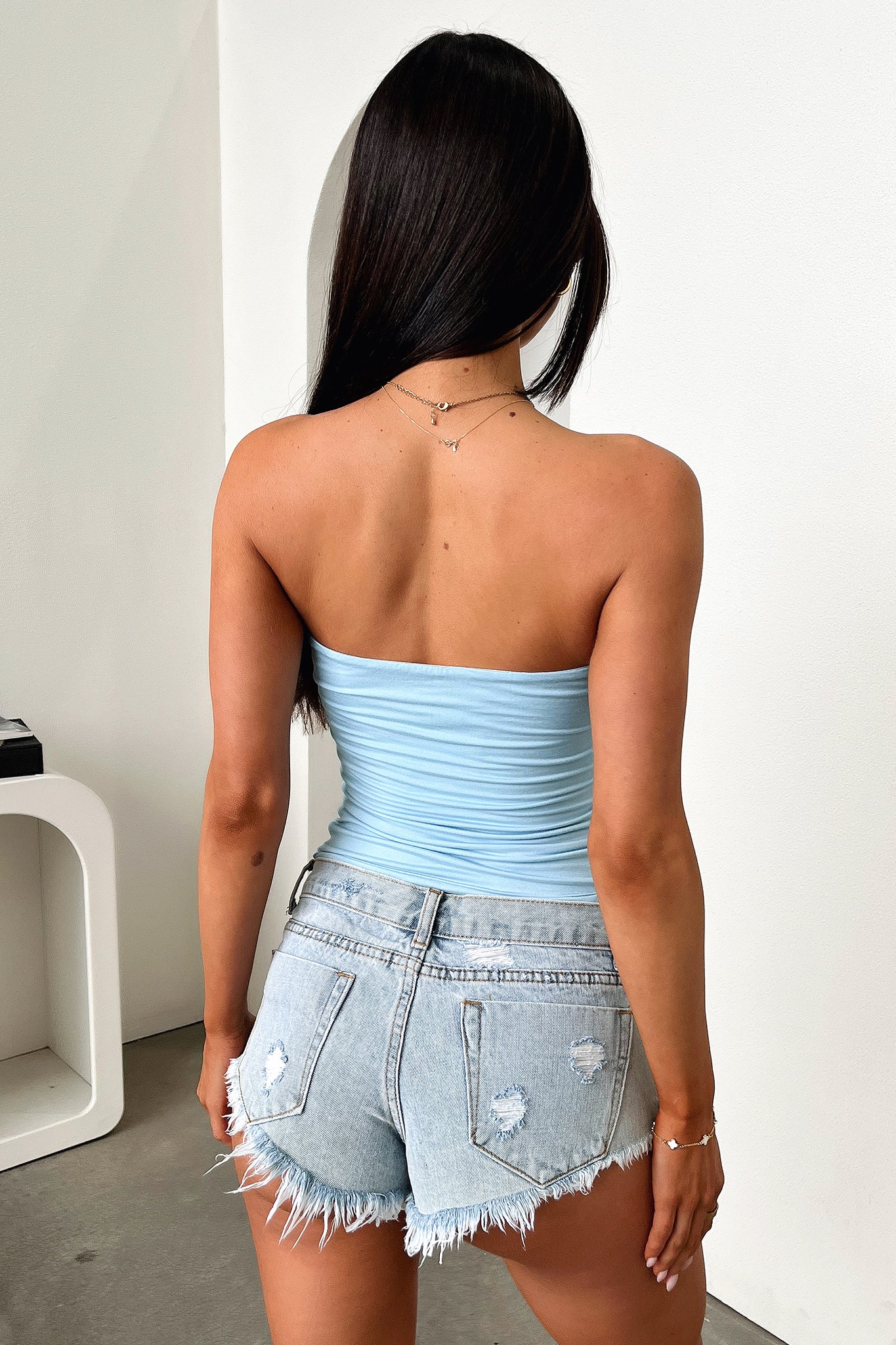Myah Bandeau Top - Blue-Coutiqo