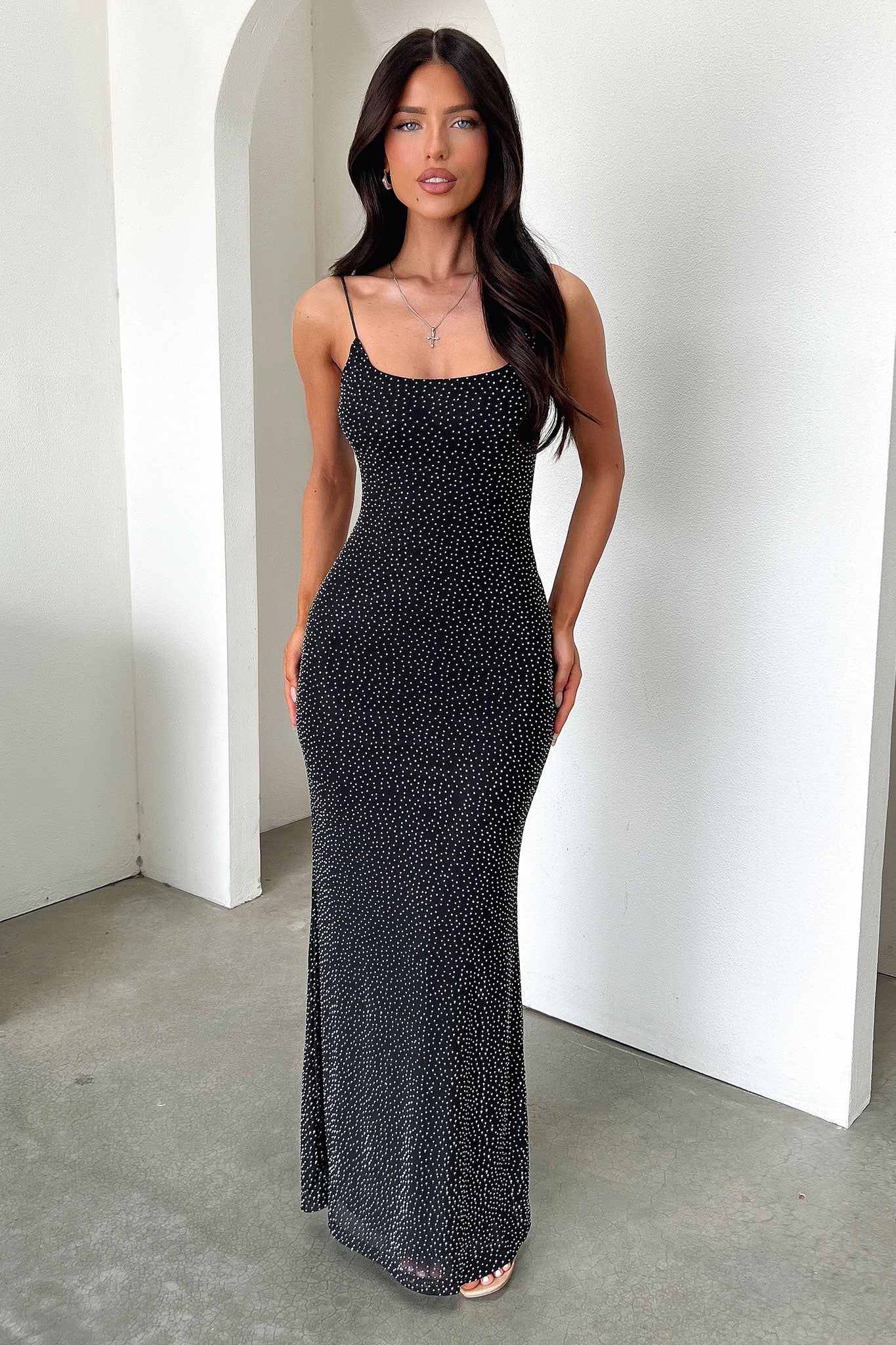 Nalani Embellished Maxi Dress - Black-Coutiqo