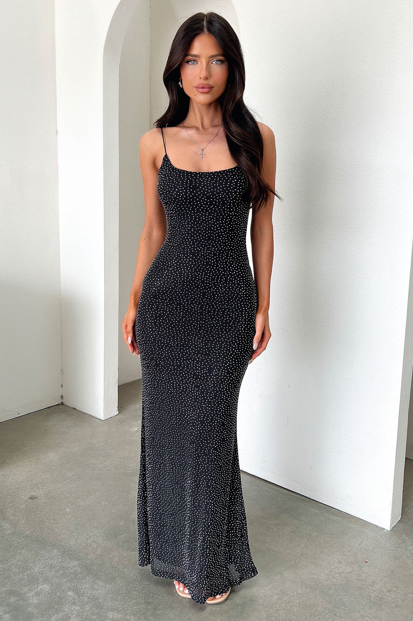 Nalani Embellished Maxi Dress - Black-Coutiqo