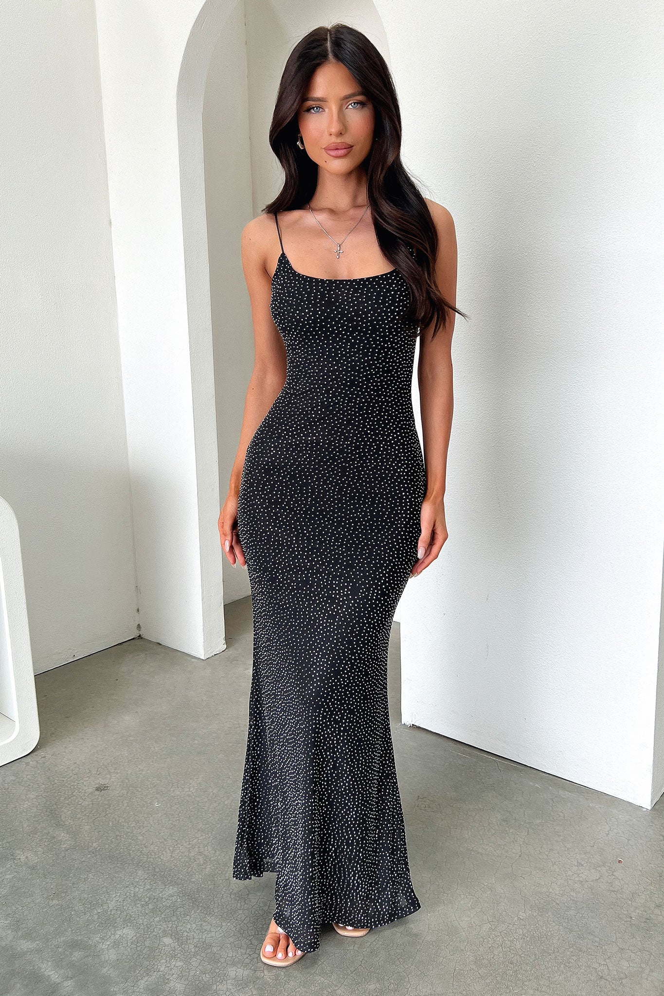 Nalani Embellished Maxi Dress - Black-Coutiqo