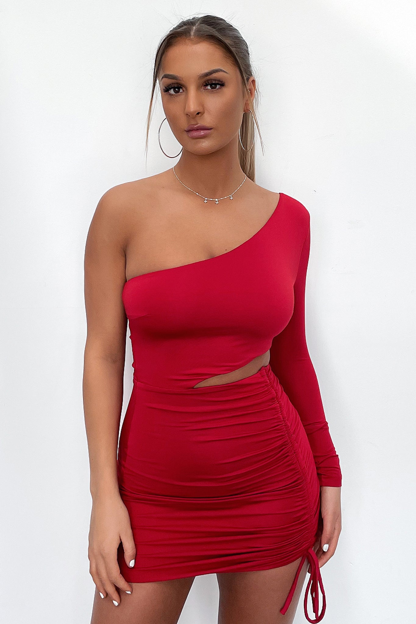 Naomi Dress - Red-Coutiqo