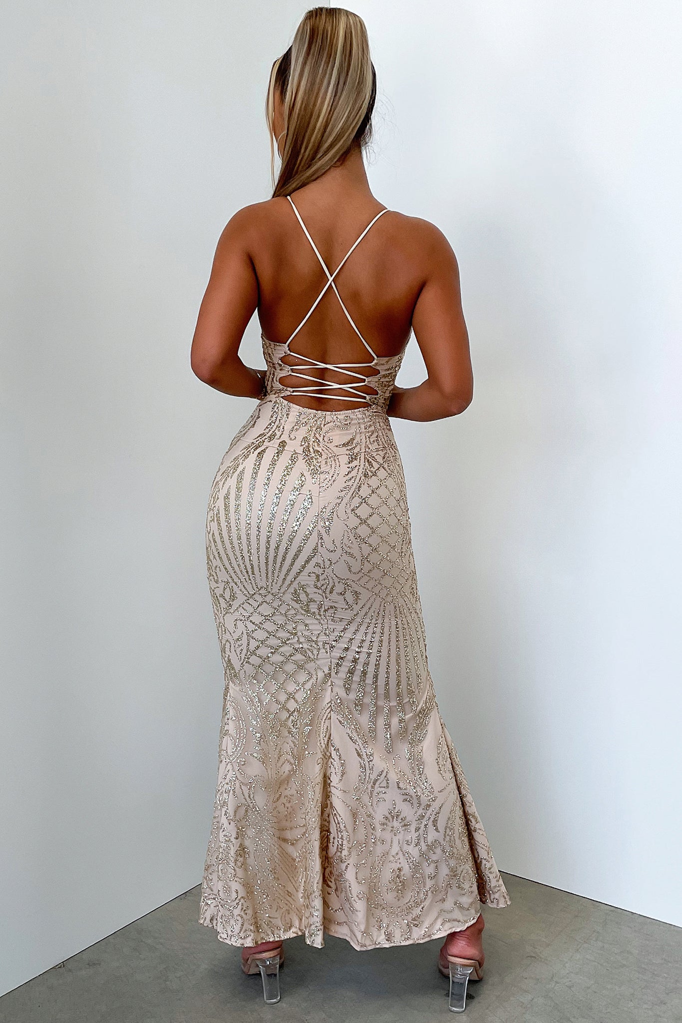 Narissa Maxi Dress - Gold Sequin-Coutiqo