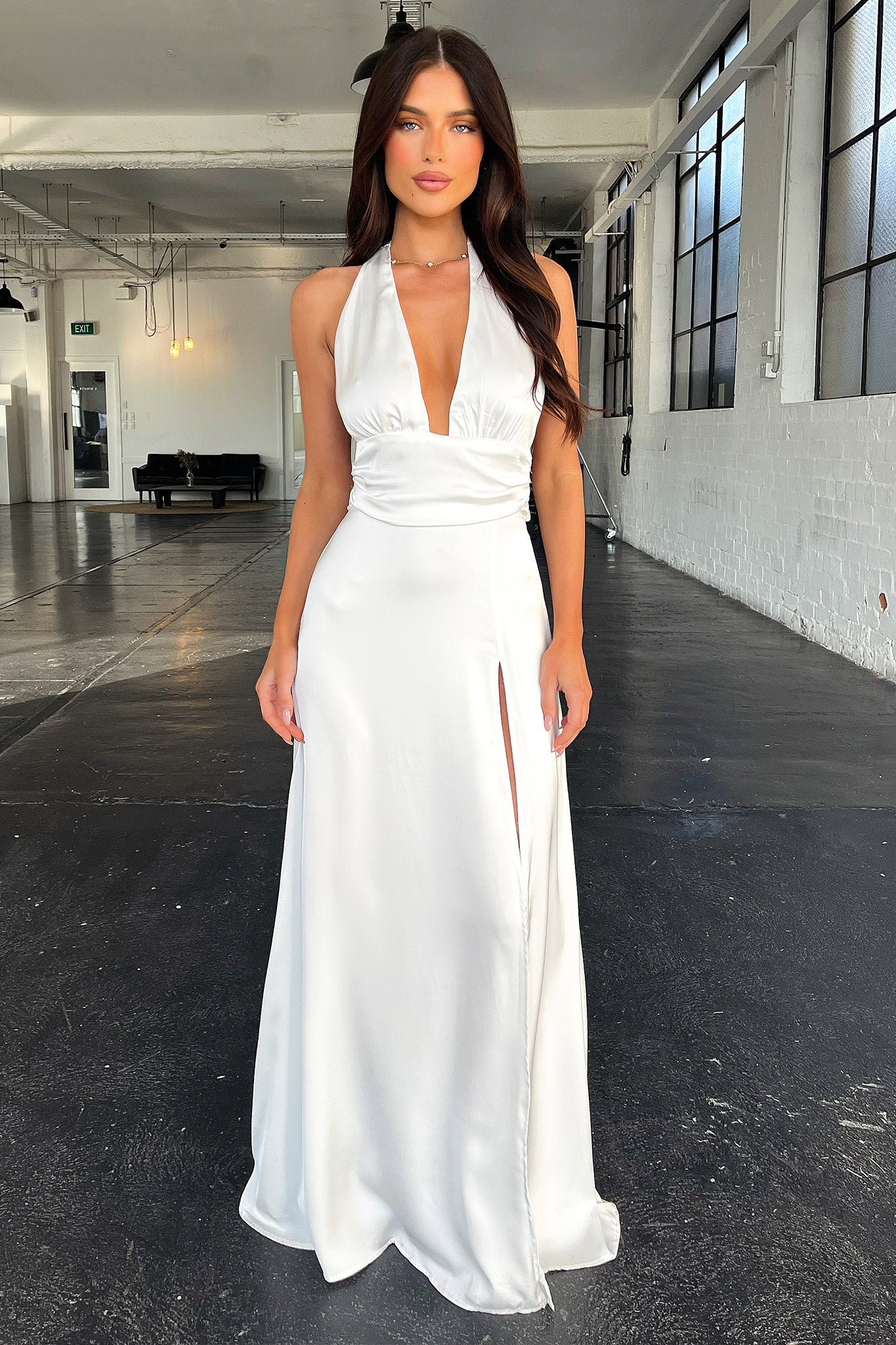 Neriah Maxi Dress - White-Coutiqo