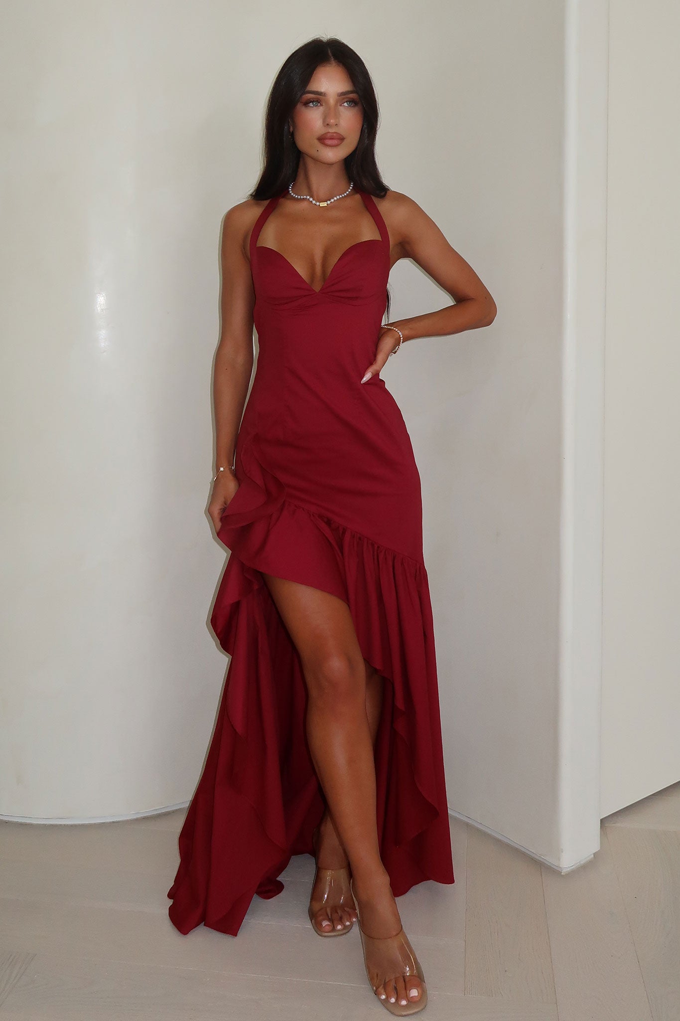 Neva Maxi Dress - Red-Coutiqo