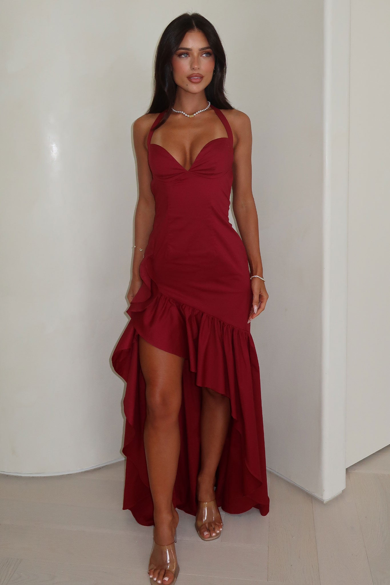 Neva Maxi Dress - Red-Coutiqo