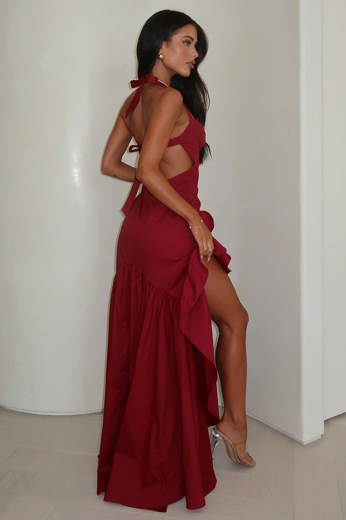 Neva Maxi Dress - Red-Coutiqo