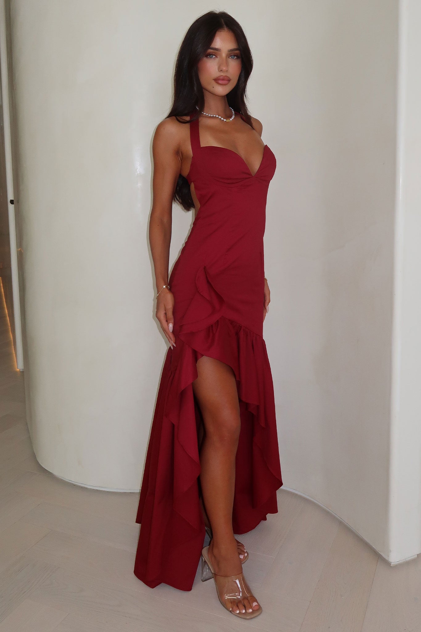Neva Maxi Dress - Red-Coutiqo
