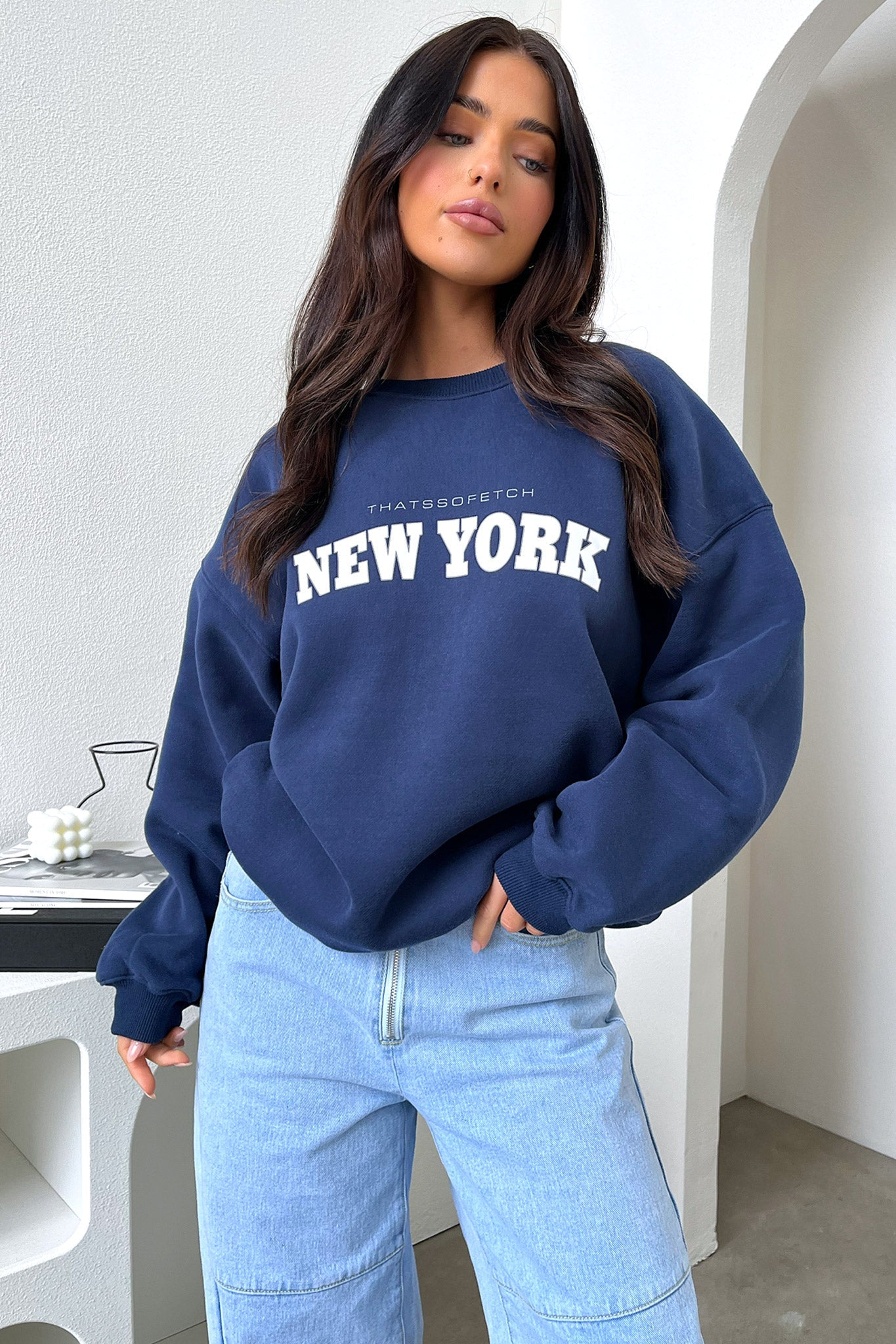 New York Crewneck - Navy-Coutiqo
