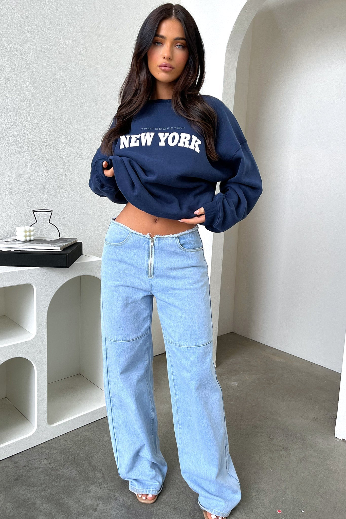 New York Crewneck - Navy-Coutiqo