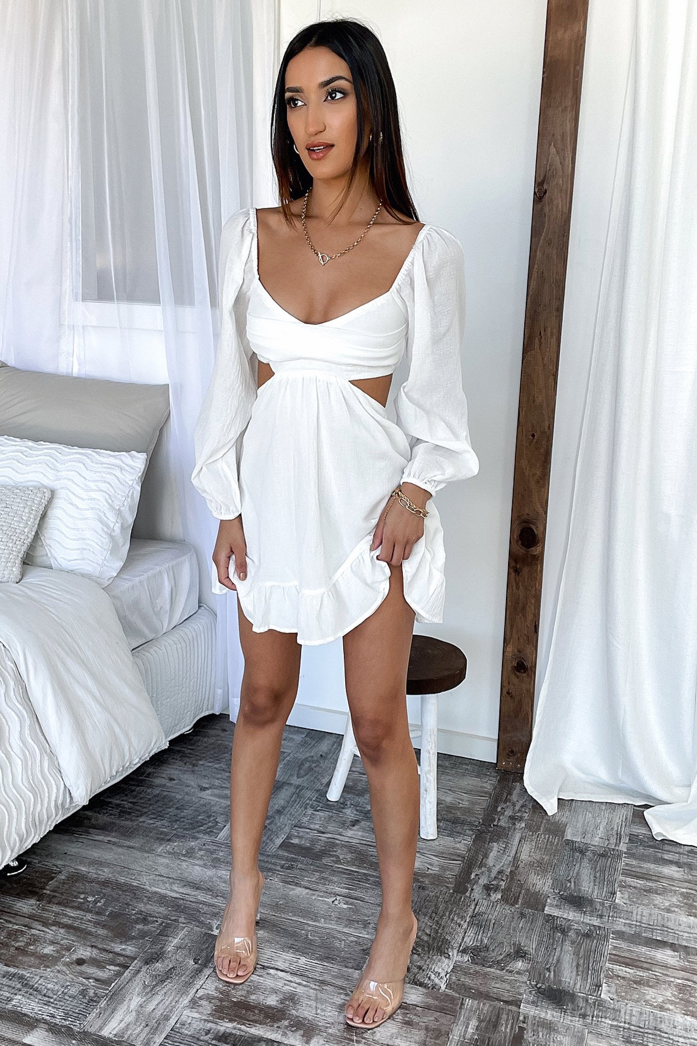 Nicole Dress - White-Coutiqo