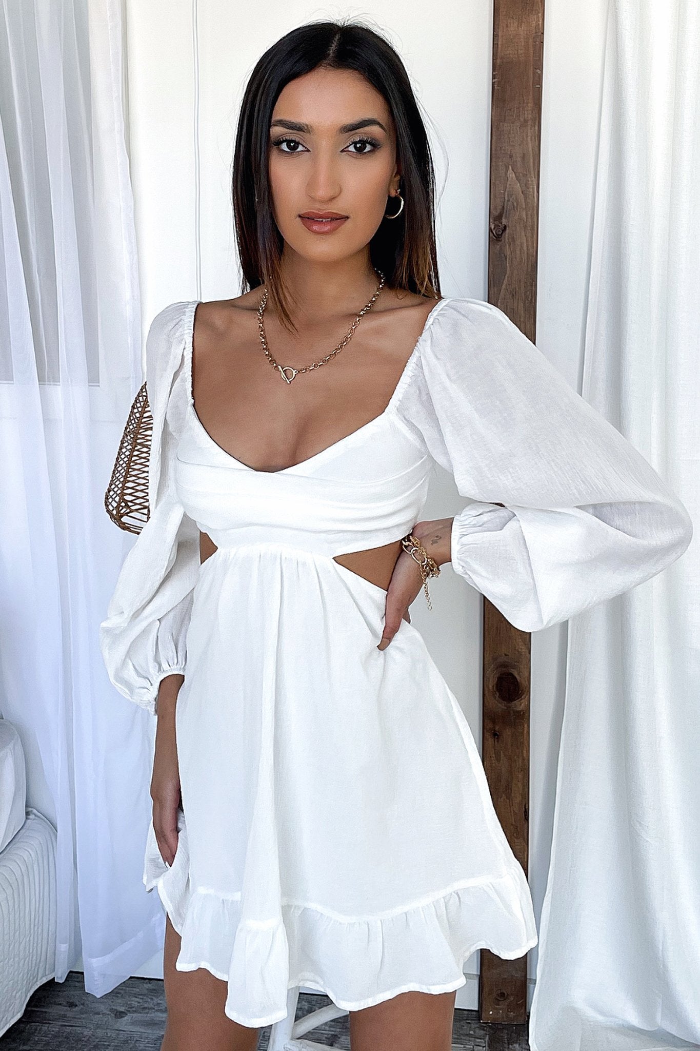 Nicole Dress - White-Coutiqo