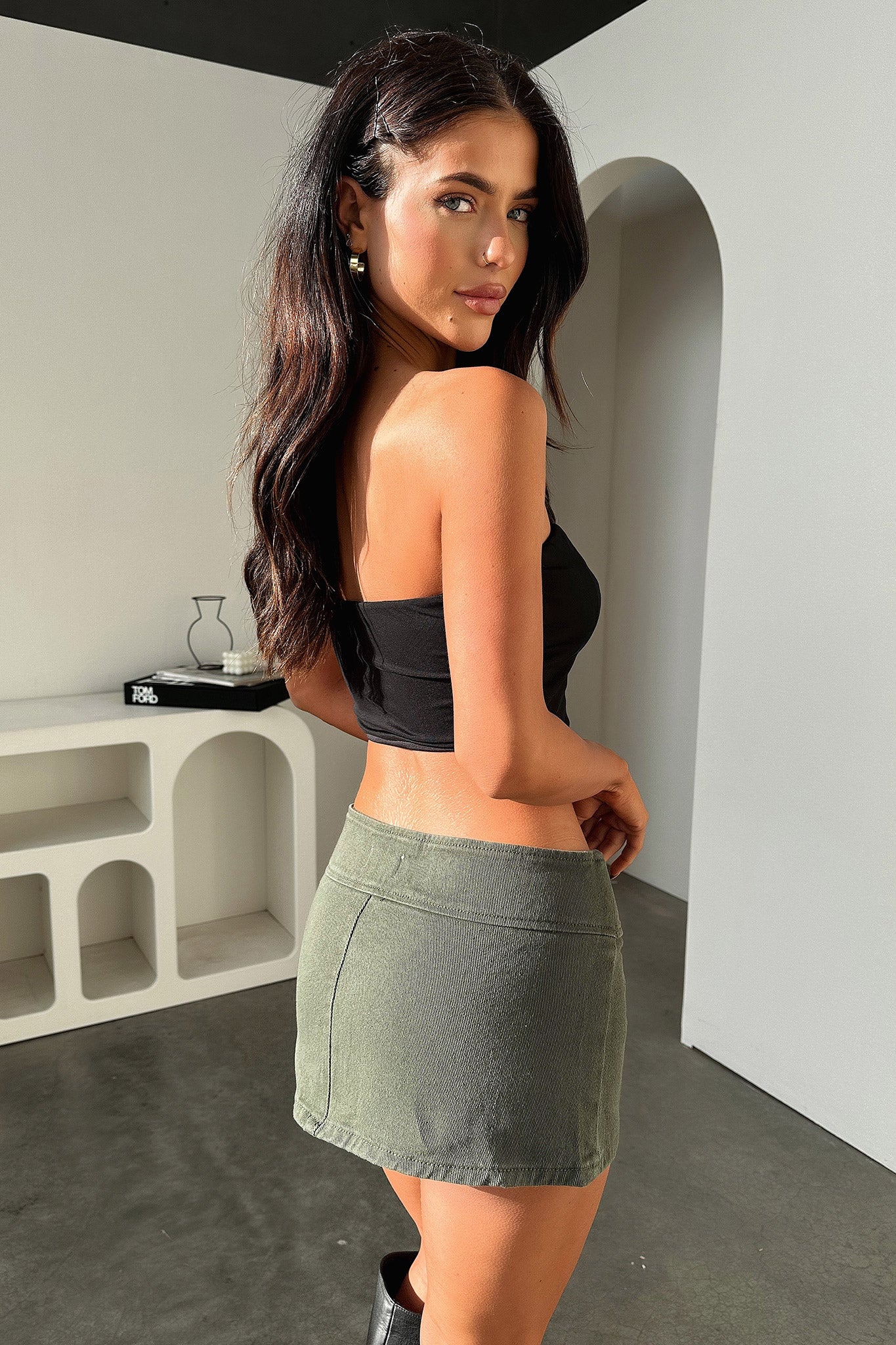 Nima Skirt - Khaki-Coutiqo