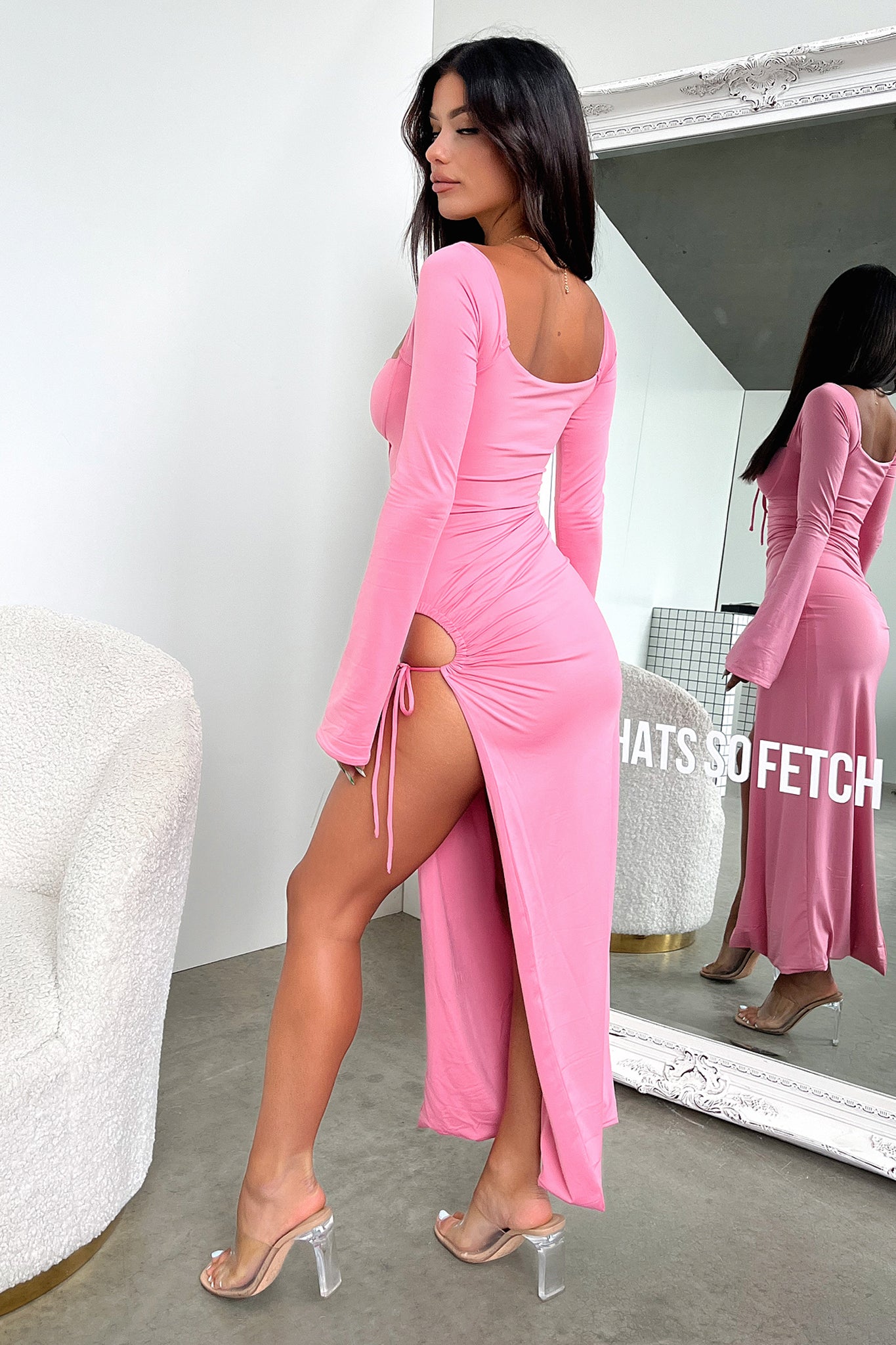 Noor Maxi Dress - Pink-Coutiqo