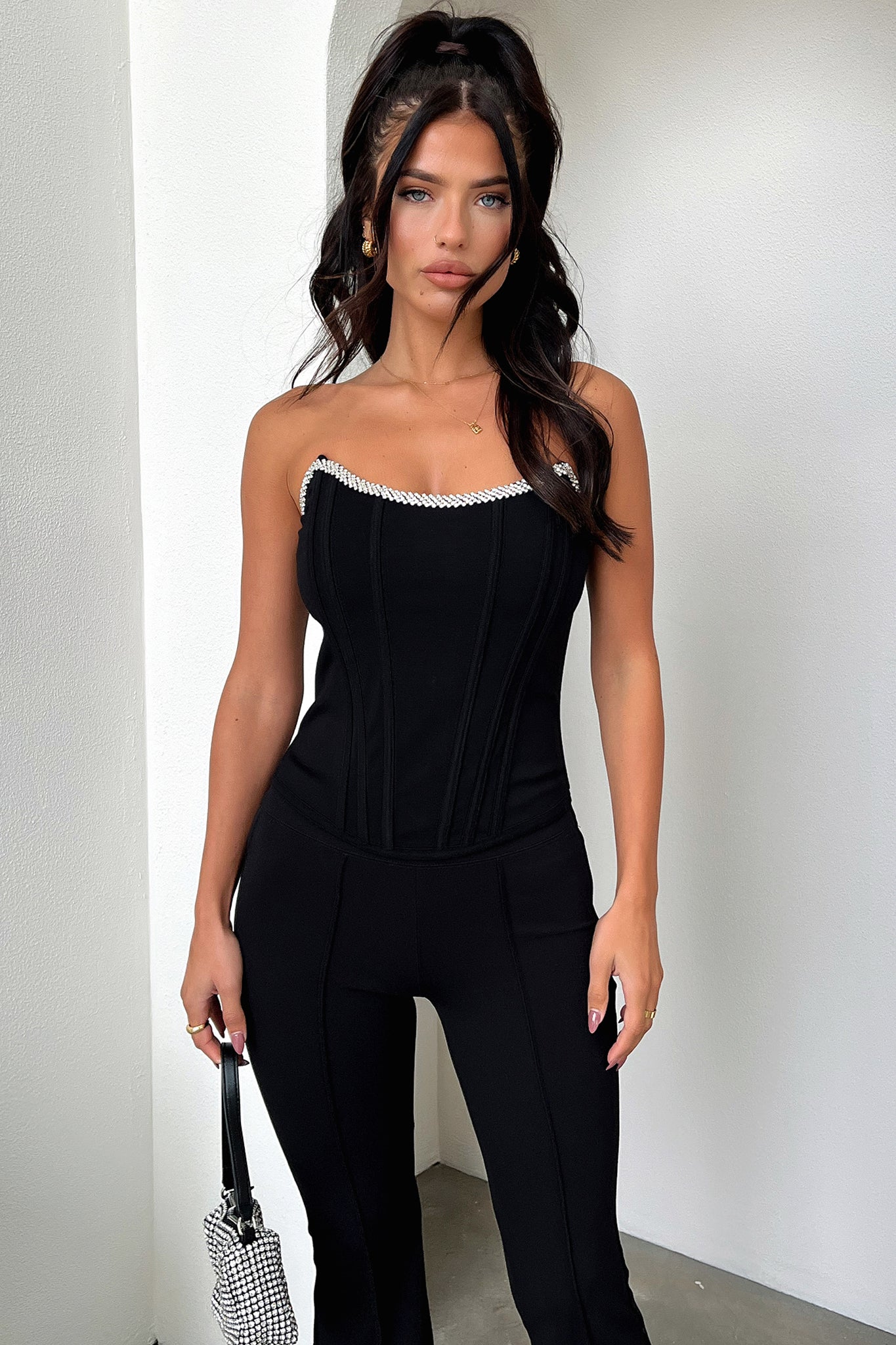 Nyra Corset Top - Black-Coutiqo