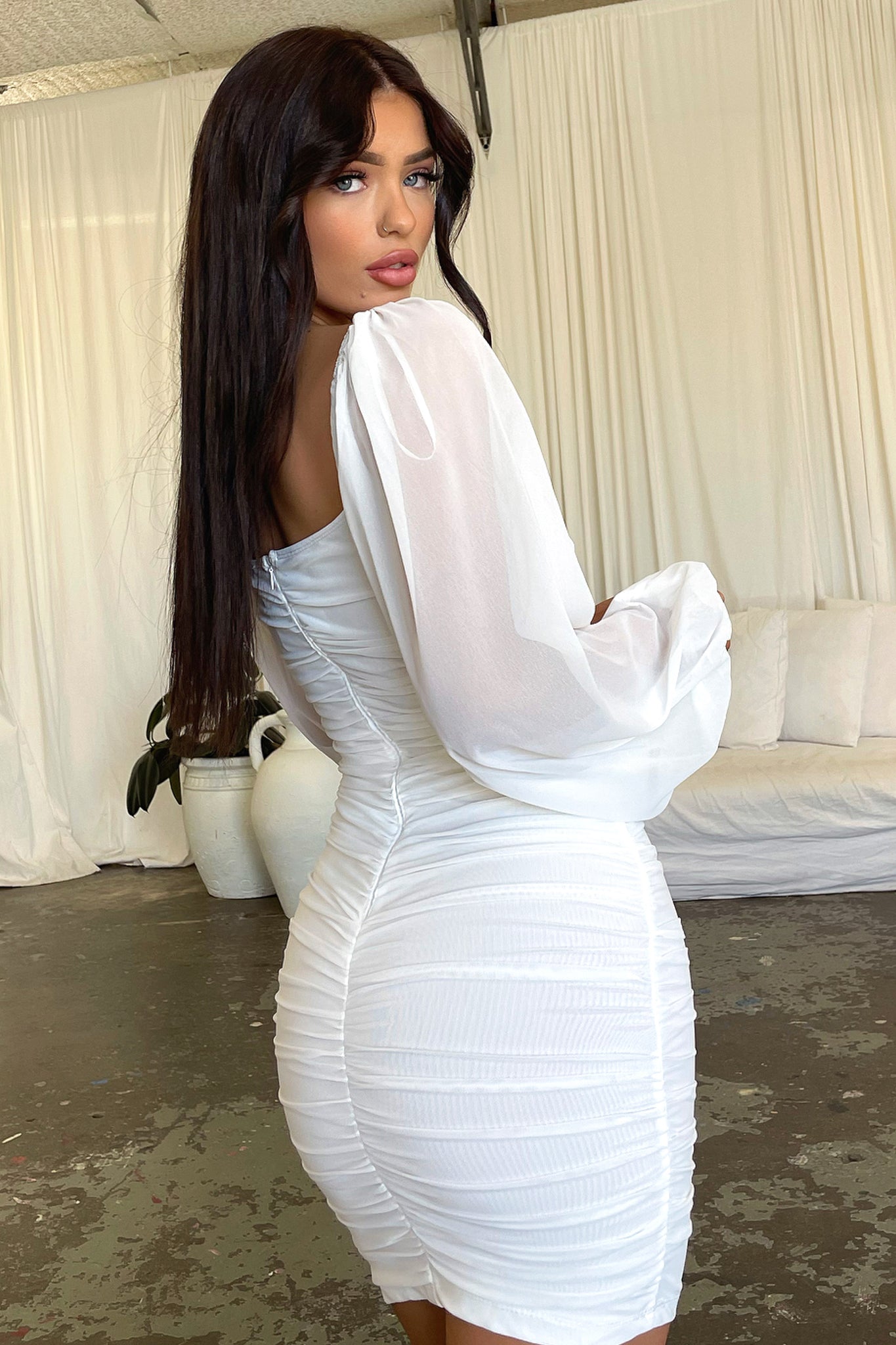 Octavia Dress - White-Coutiqo