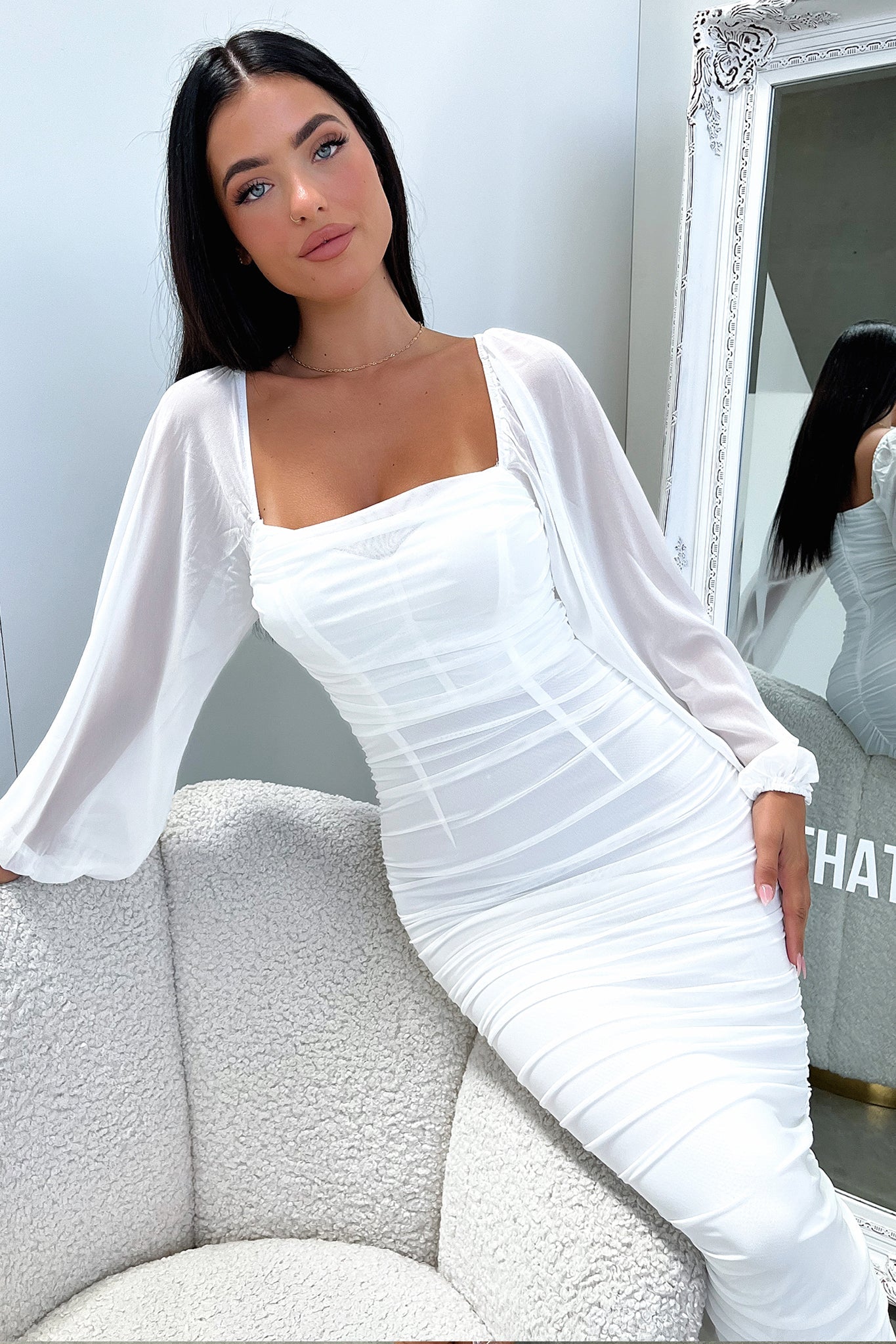 Octavia Maxi Dress - White-Coutiqo