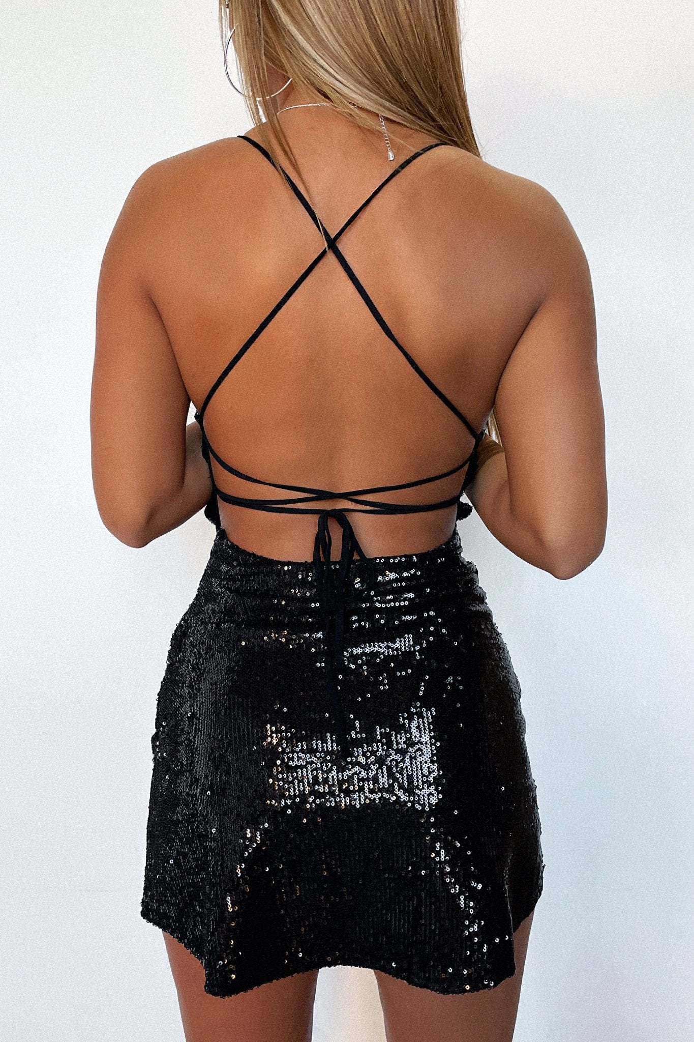 Olivia Dress - Black Sequin-Coutiqo