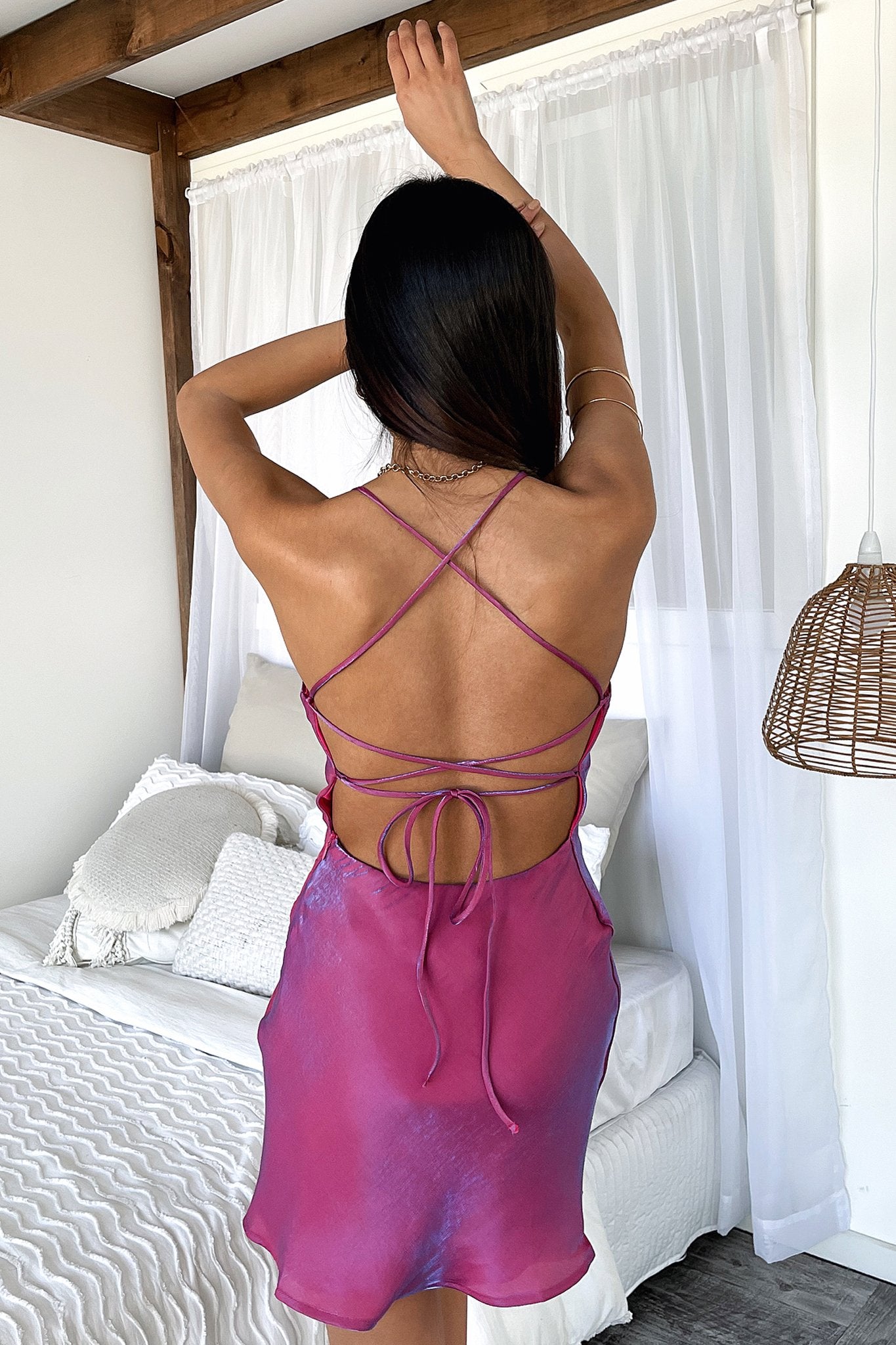 Olivia Dress - Pink Shimmer-Coutiqo