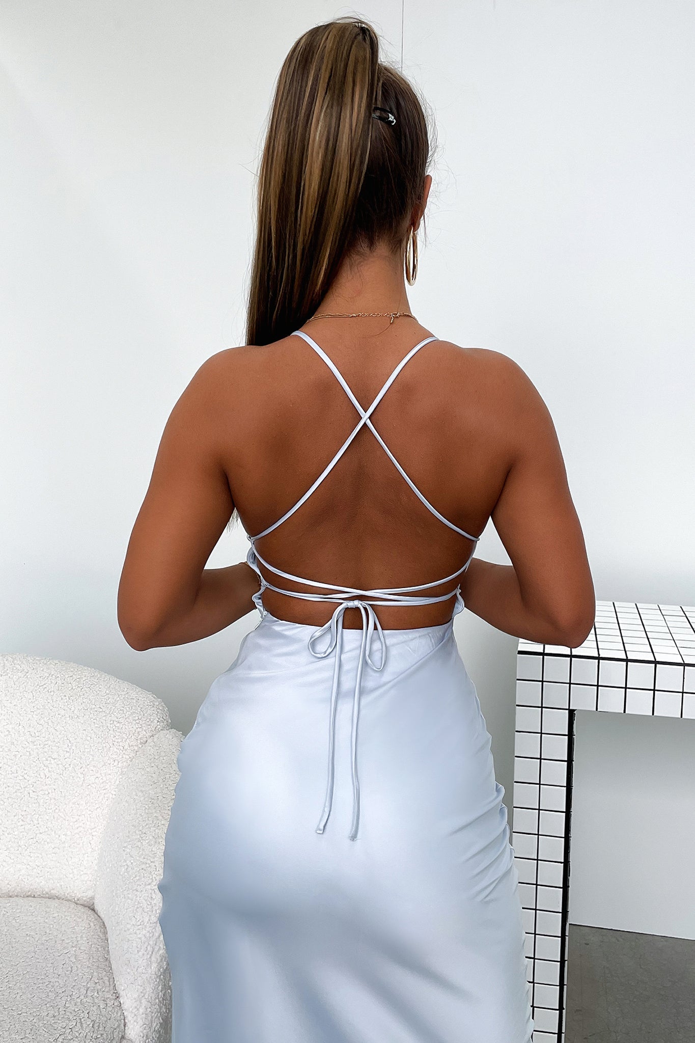 Olivia Maxi dress - Baby Blue-Coutiqo