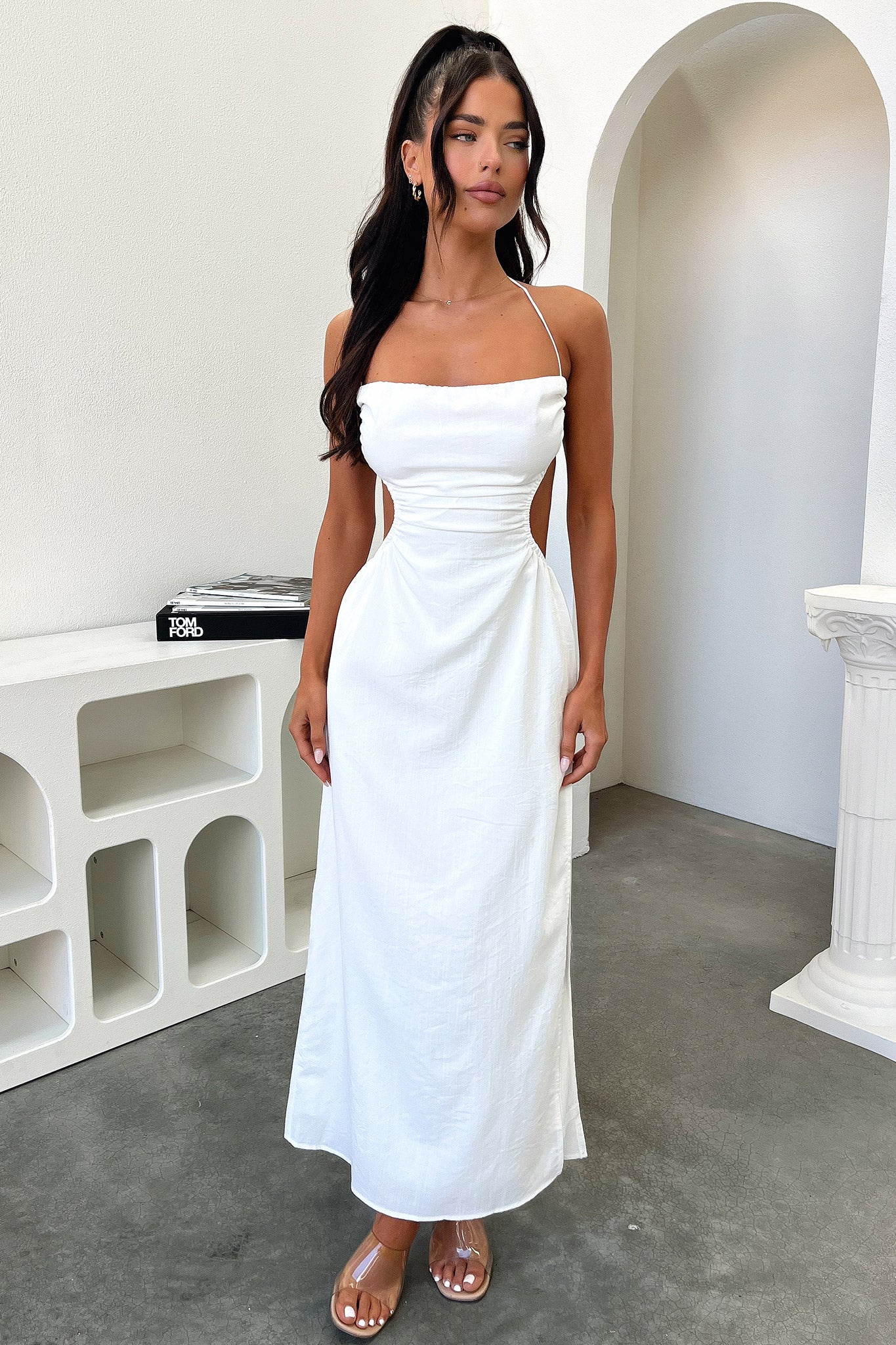 Omika Maxi Dress - White-Coutiqo
