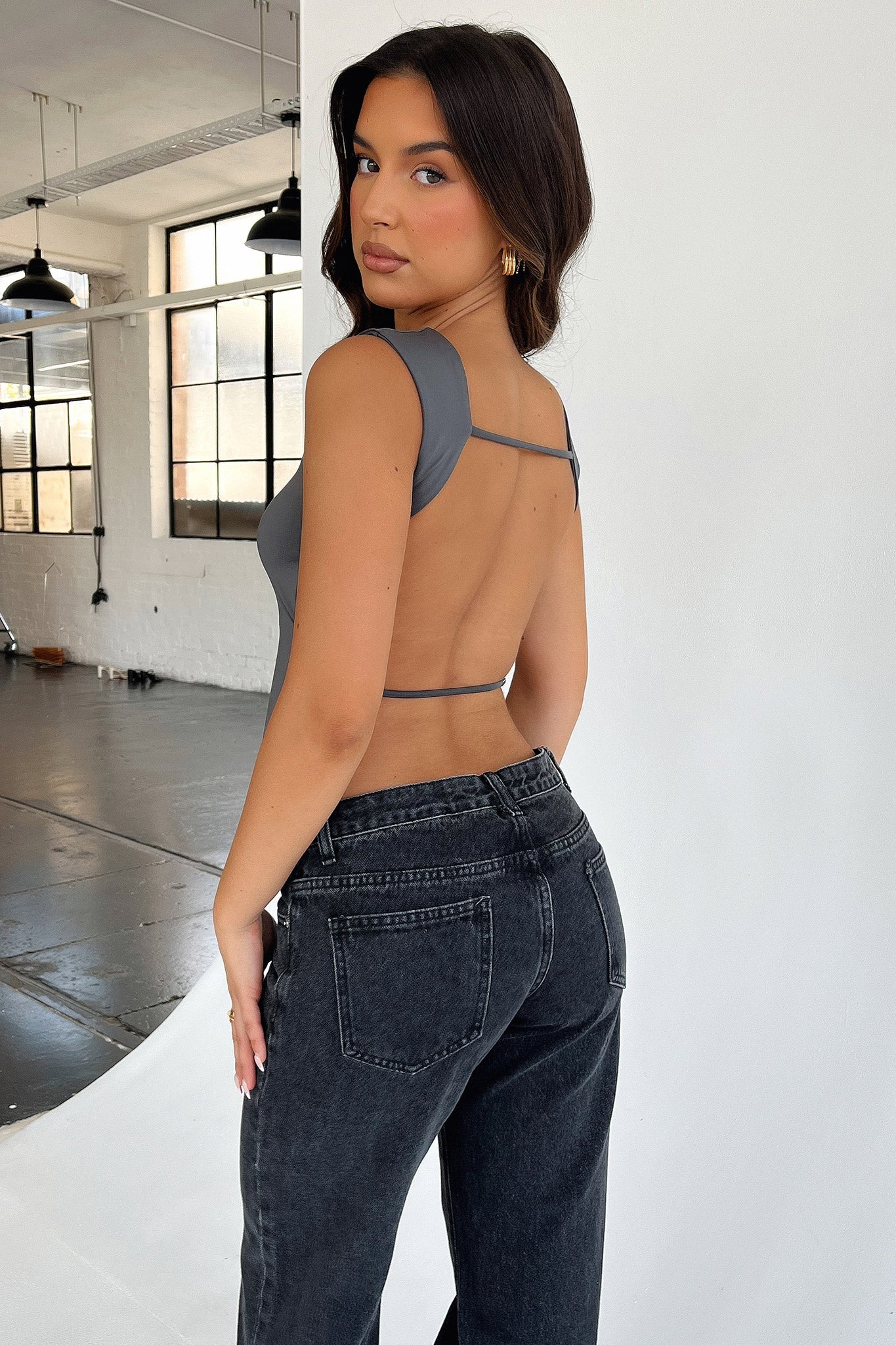 Ovida Top - Charcoal-Coutiqo