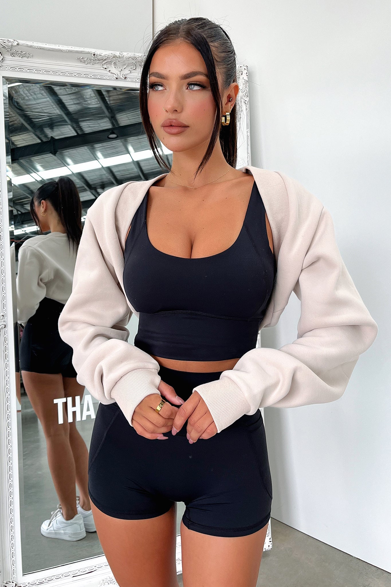 Paxton Sweater Bolero - Beige-Coutiqo